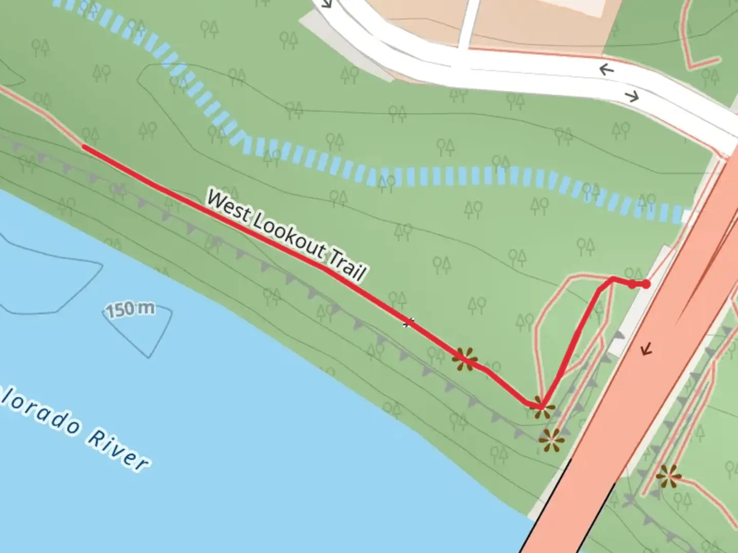 An image depicting the trail West Lookout Trail and its surrounding area.