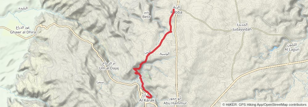 Jordan Trail stage 19 Map