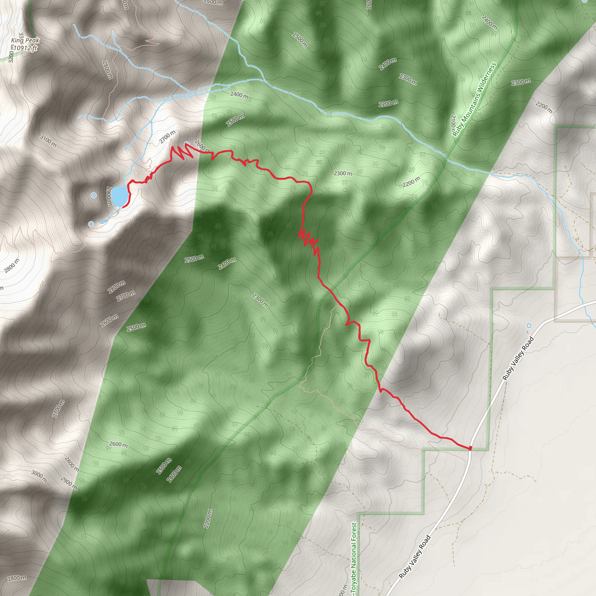 Overland Lake from Ruby Valley Road mobile static map