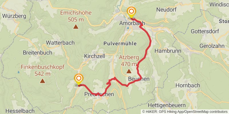 Nibelungensteig stage 6 Map