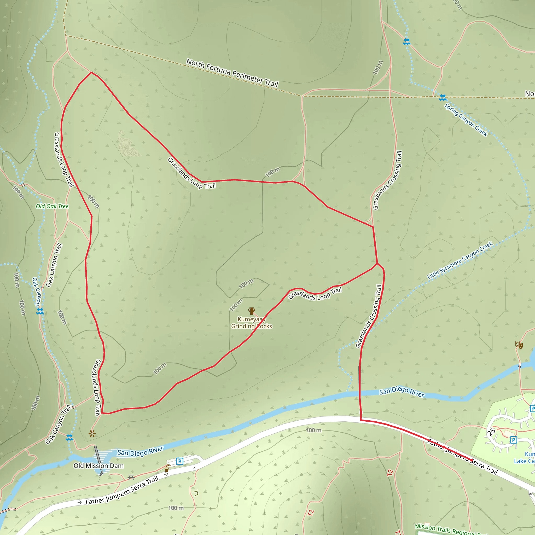 Grasslands Loop Trail mobile static map