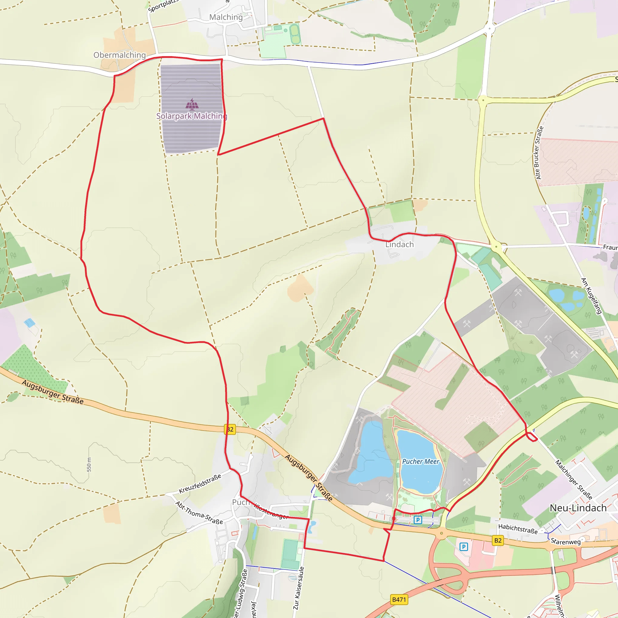 Lindach and Puch Loop via Puchermeer mobile static map