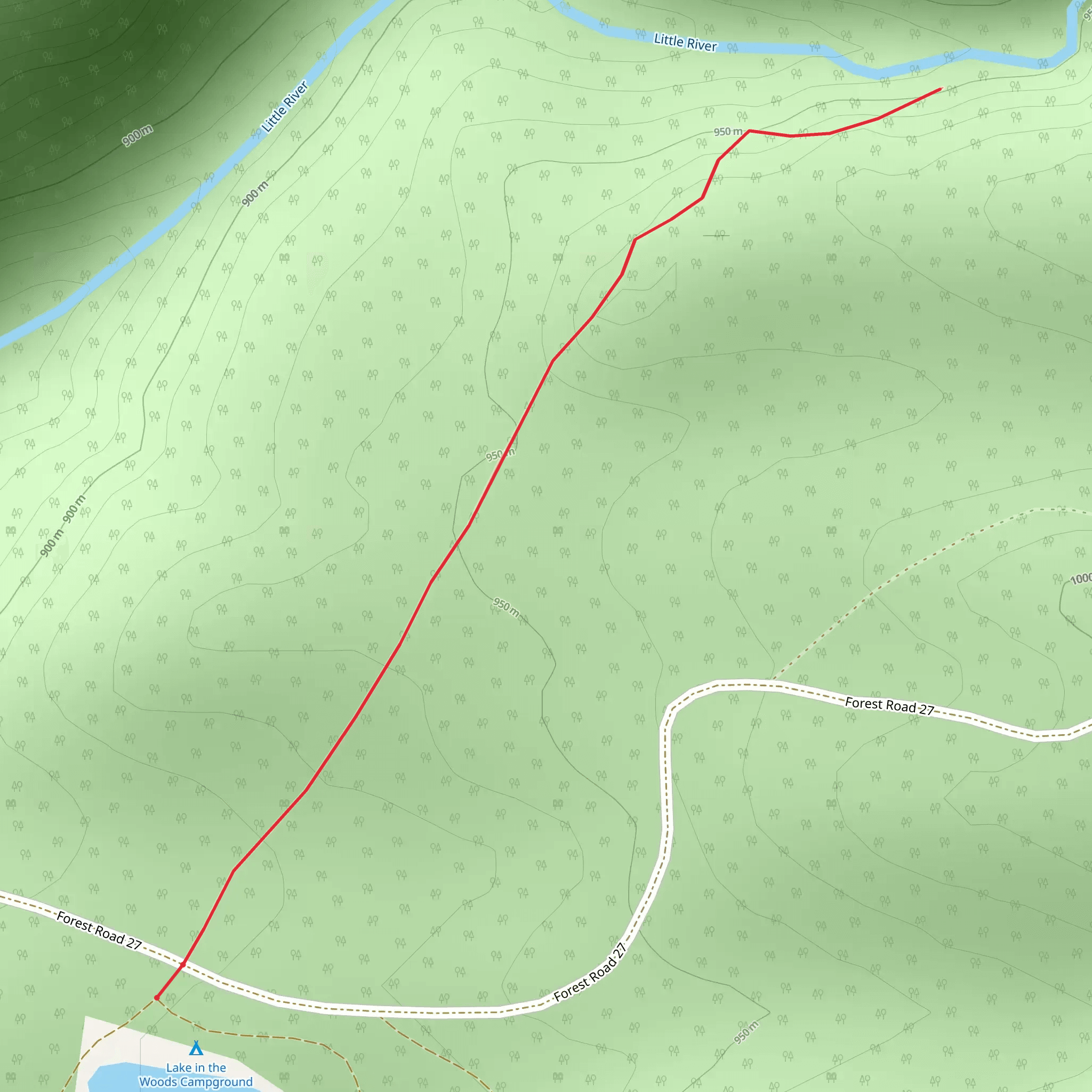 Lake in the Woods to Little River mobile static map