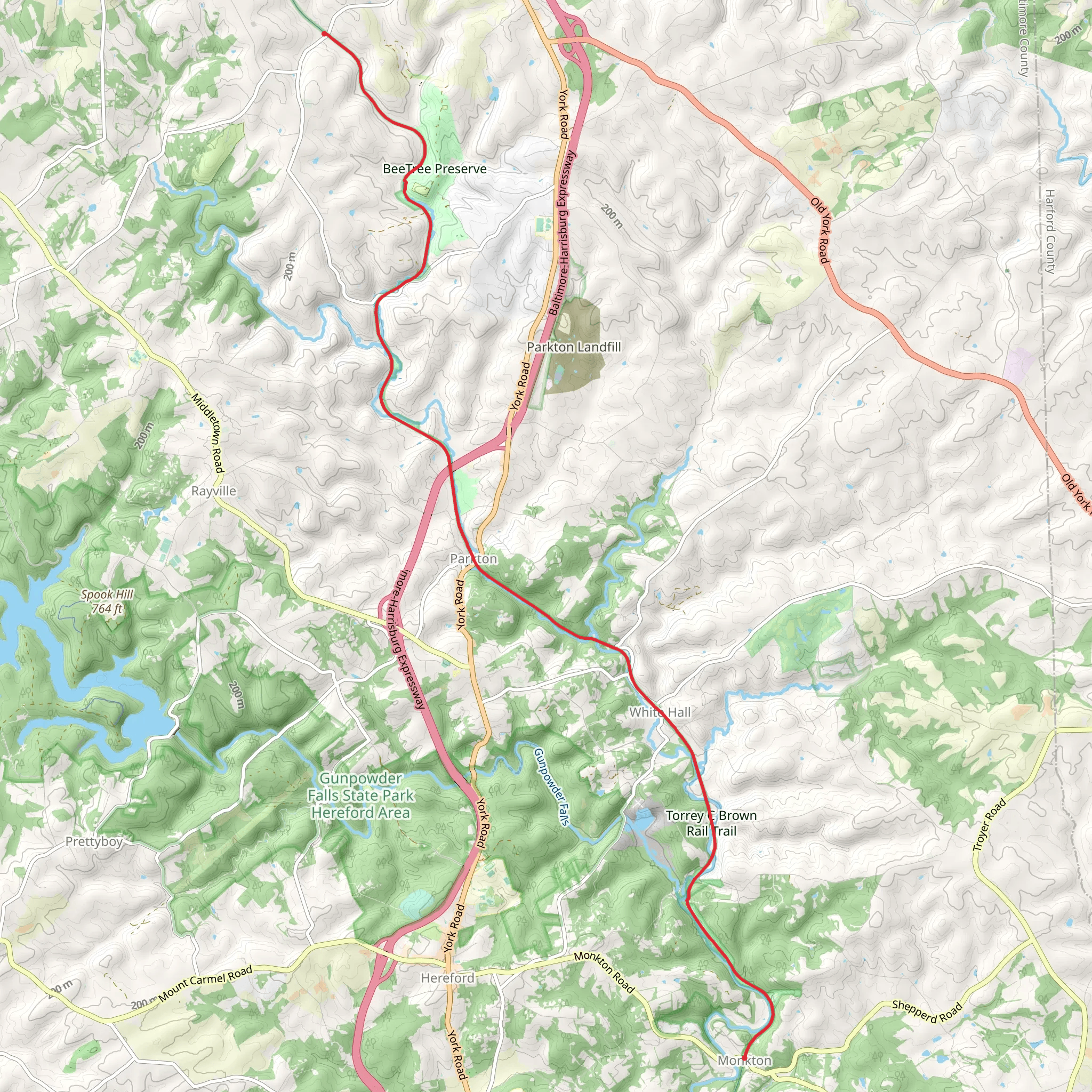 Torrey C Brown Trail - Monkton mobile static map