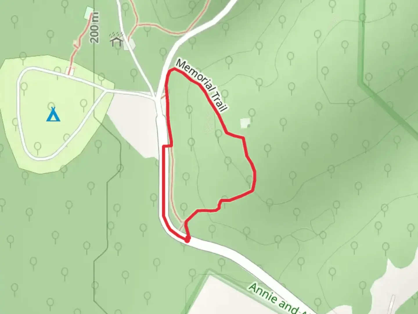 An image depicting the trail Memorial Loop Trail and its surrounding area.