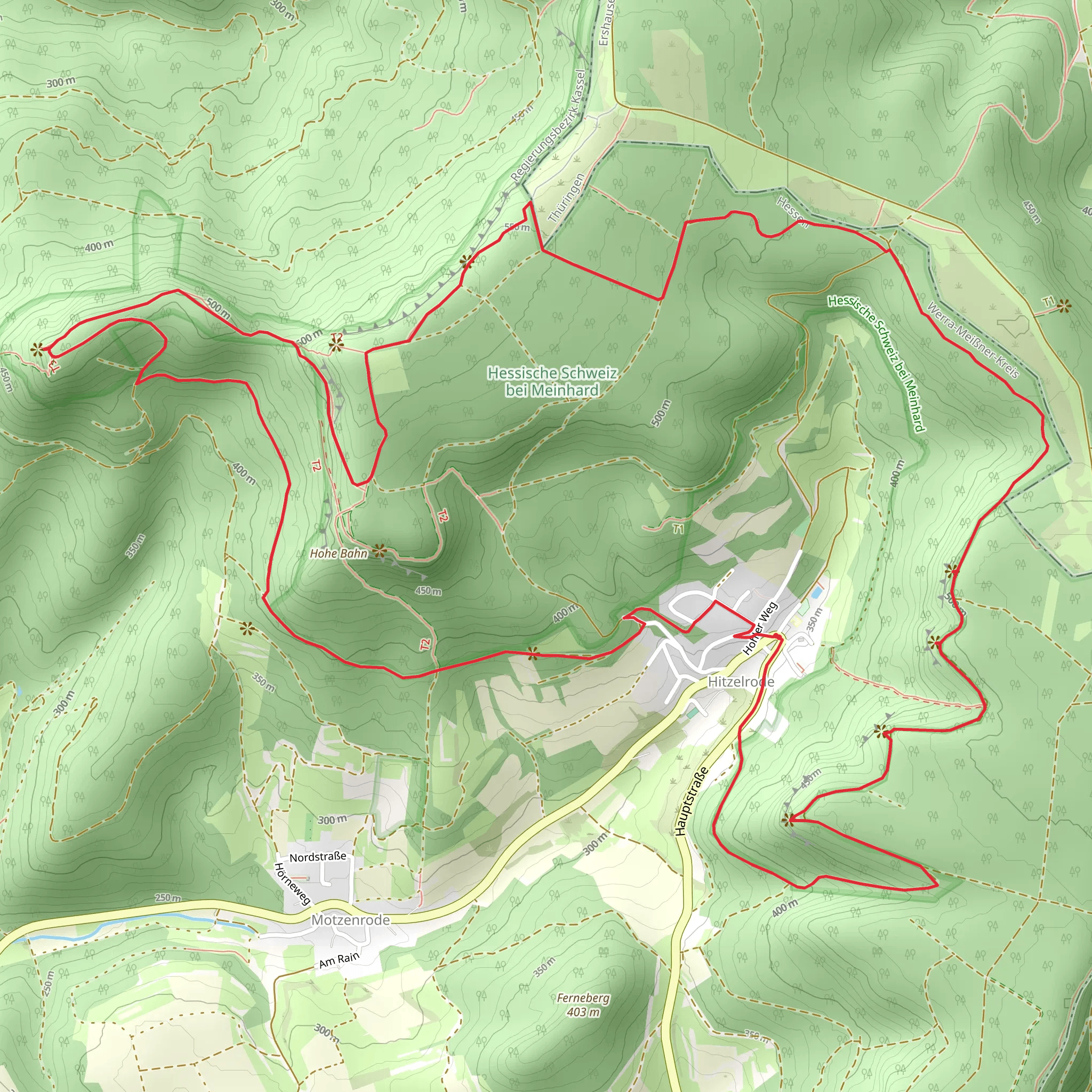 Pferdeloch, Hohestein and Hörne Loop via Rhenanuspfad mobile static map