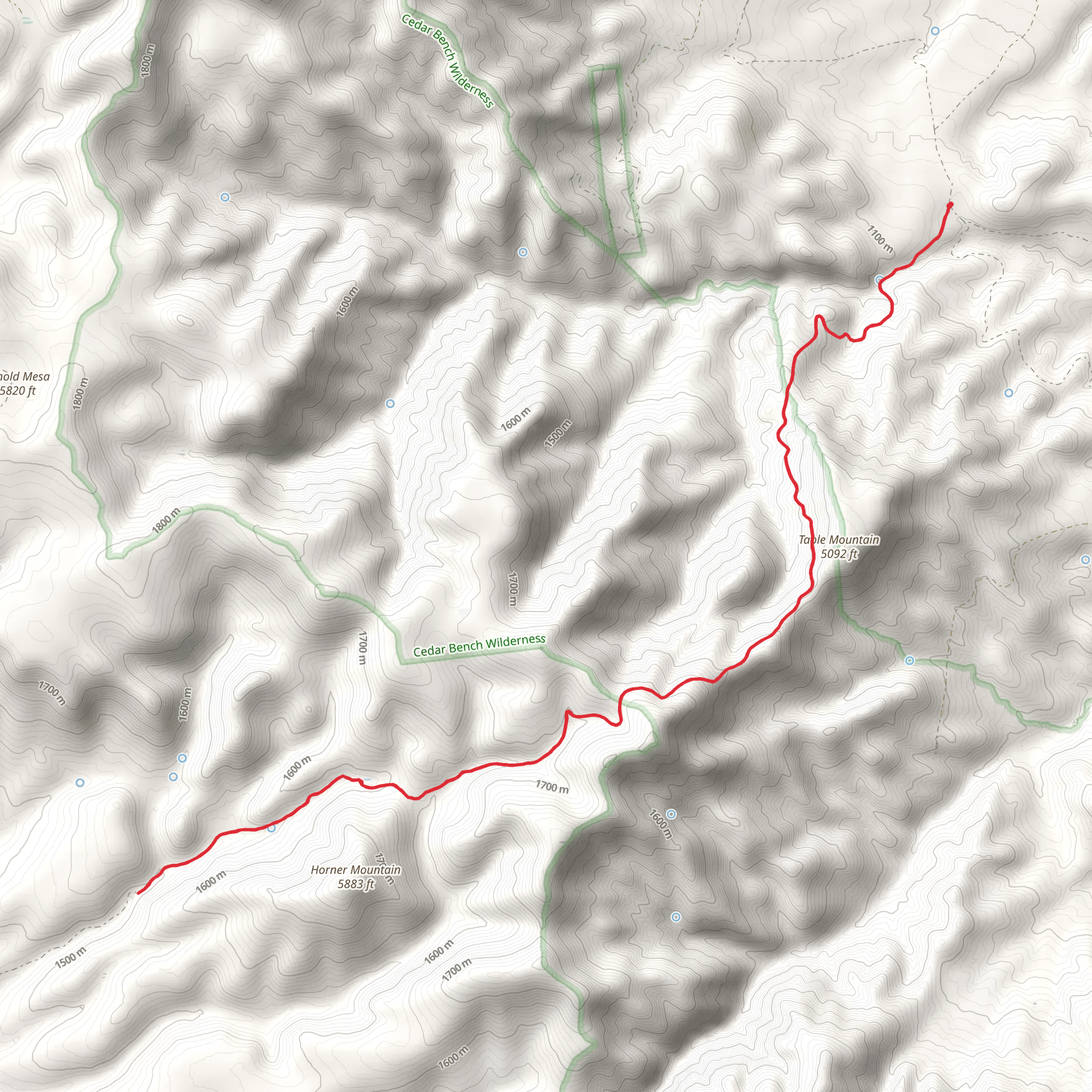 Chasm Creek Trail mobile static map