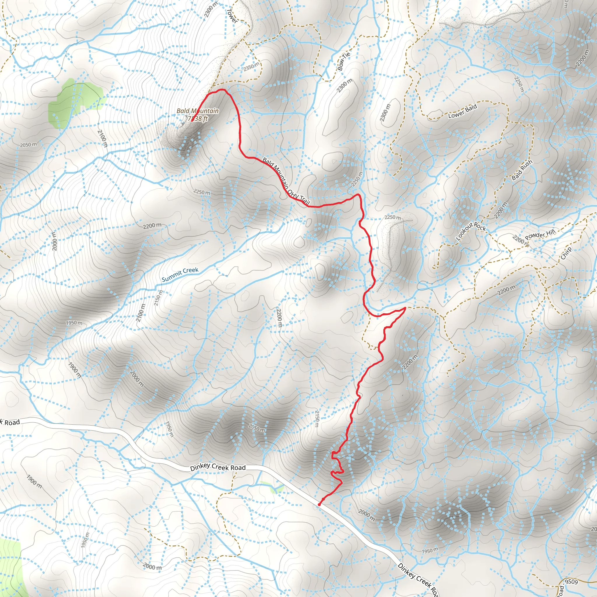 Bald Mountain from Dinkey Creek Road mobile static map