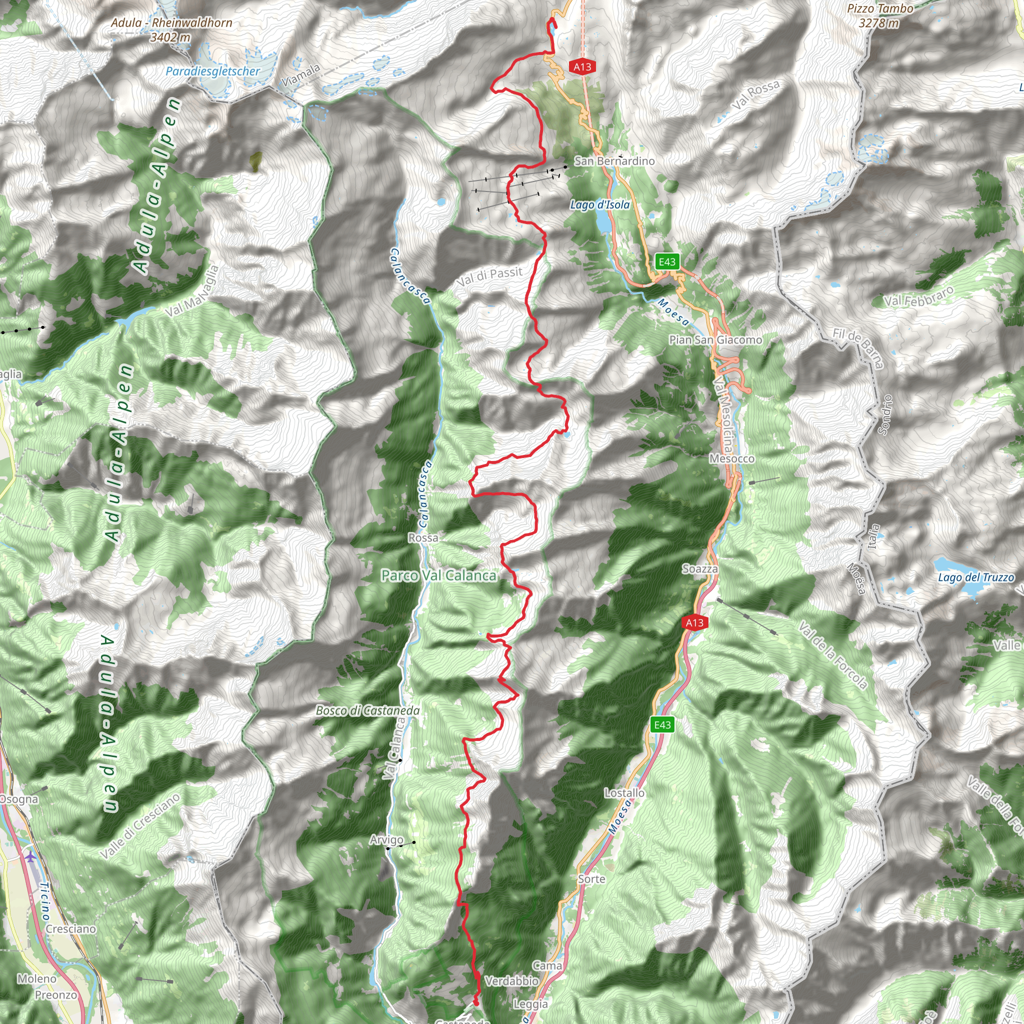 Sentiero Alpino Calanca mobile static map
