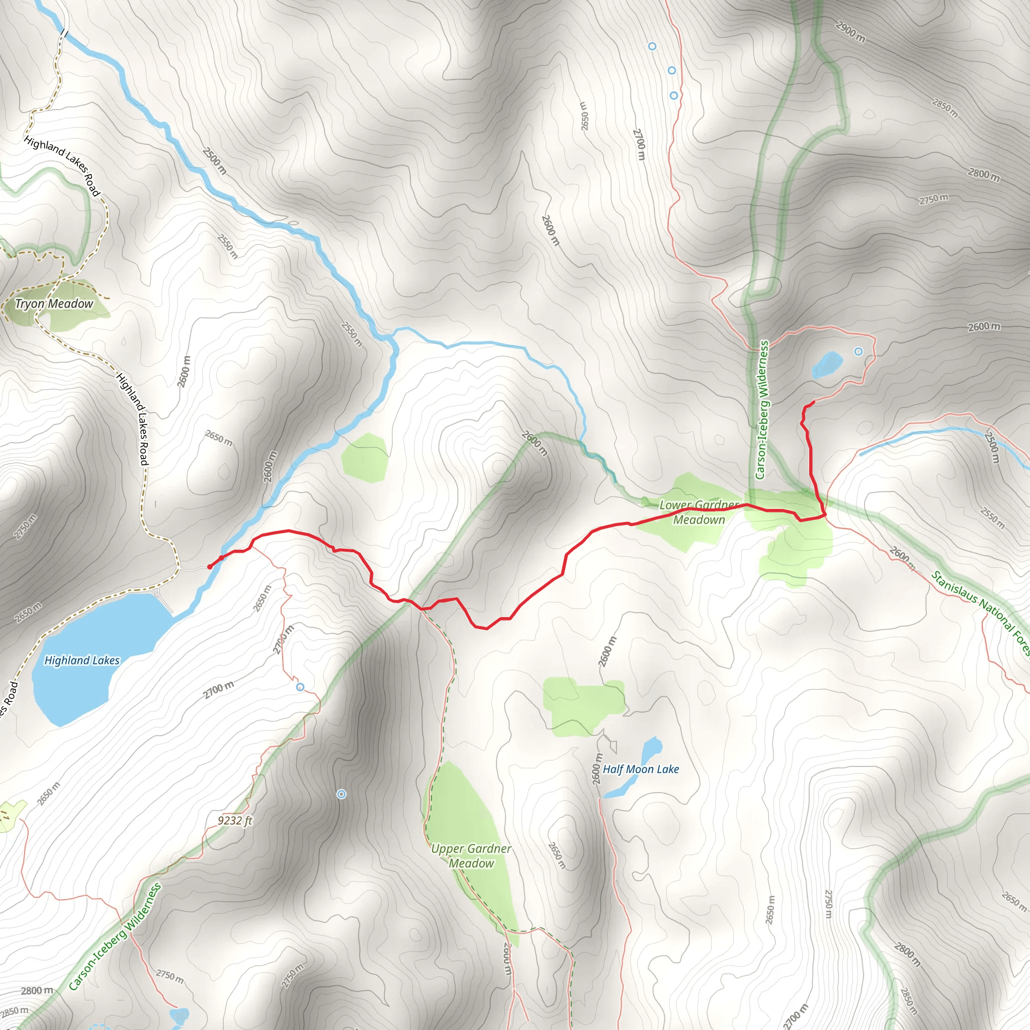 Asa Lake via Wolf Creek Trail mobile static map