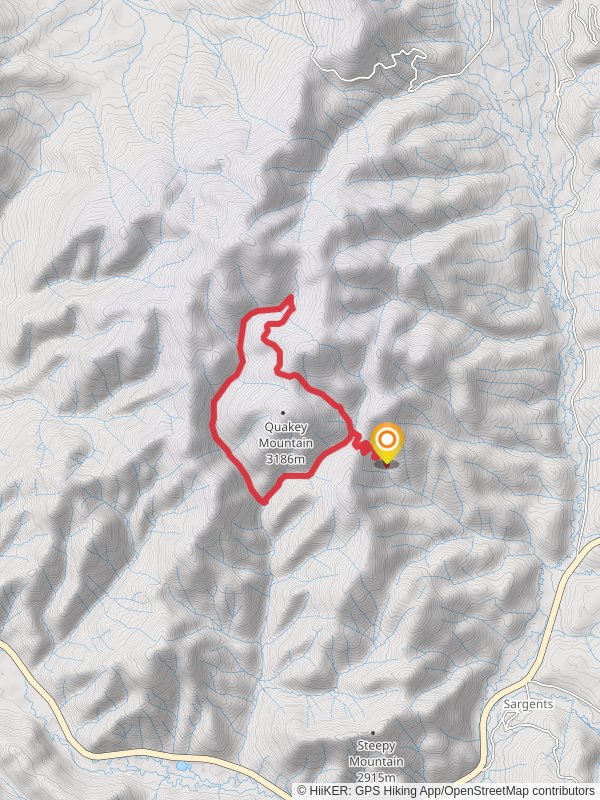 Quakey Mountain and Dawson Park Loop mobile static map