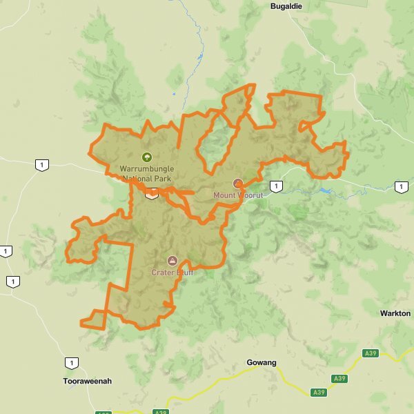 Warrumbungle National Park mobile static map