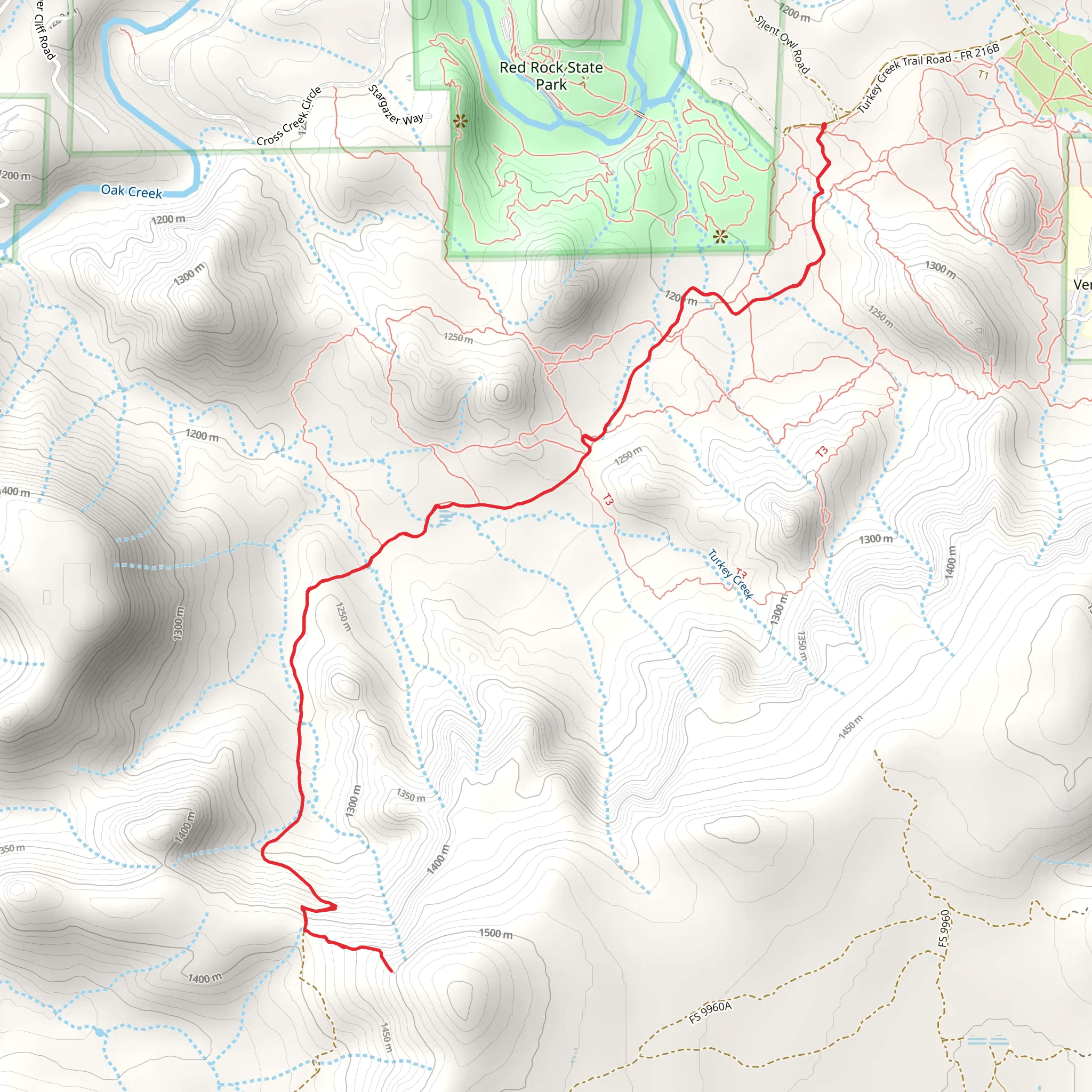 Turkey Creek Trail and Turkey Creek Tank mobile static map