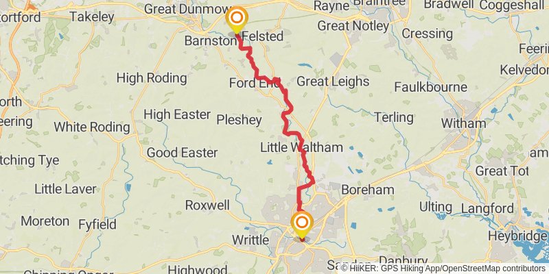 Great Chesterford to Malson Walk stage 3 Map