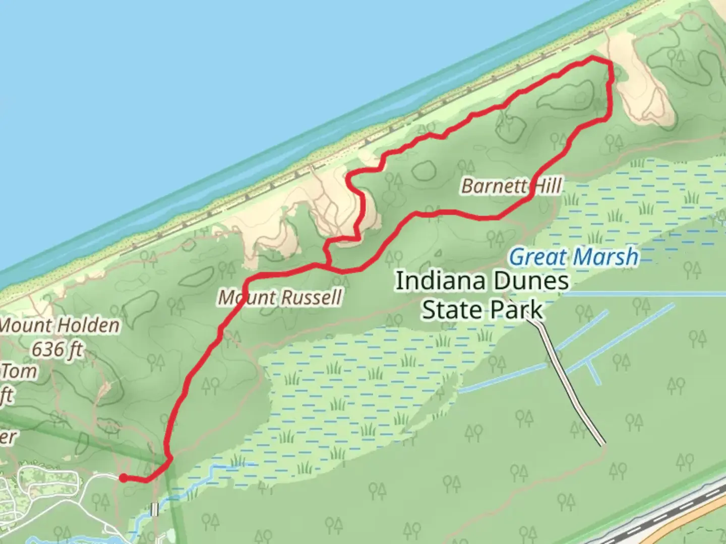 An image depicting the trail Barnett Hill Loop and its surrounding area.