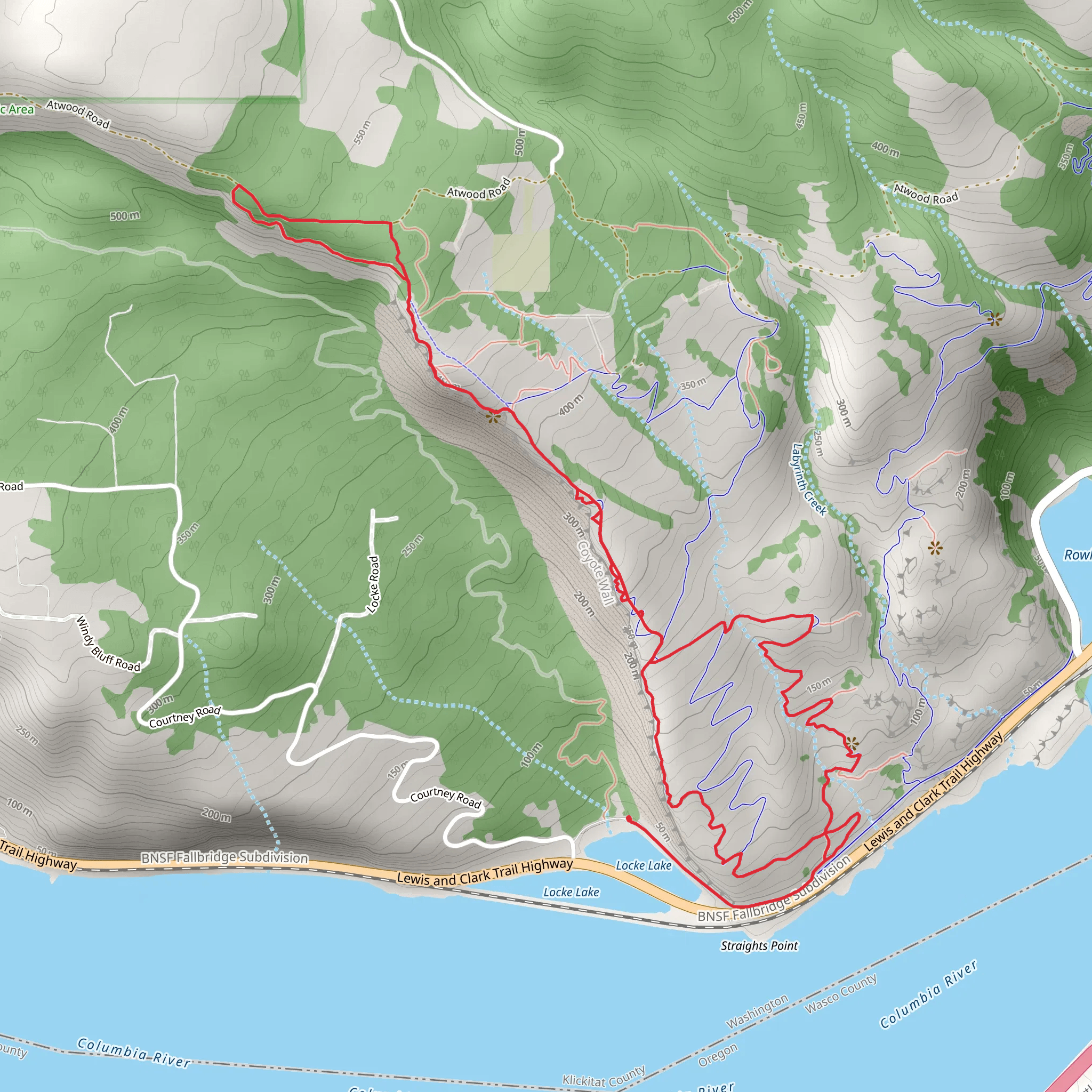 Little Moab Trail and Coyote Wall Trail mobile static map