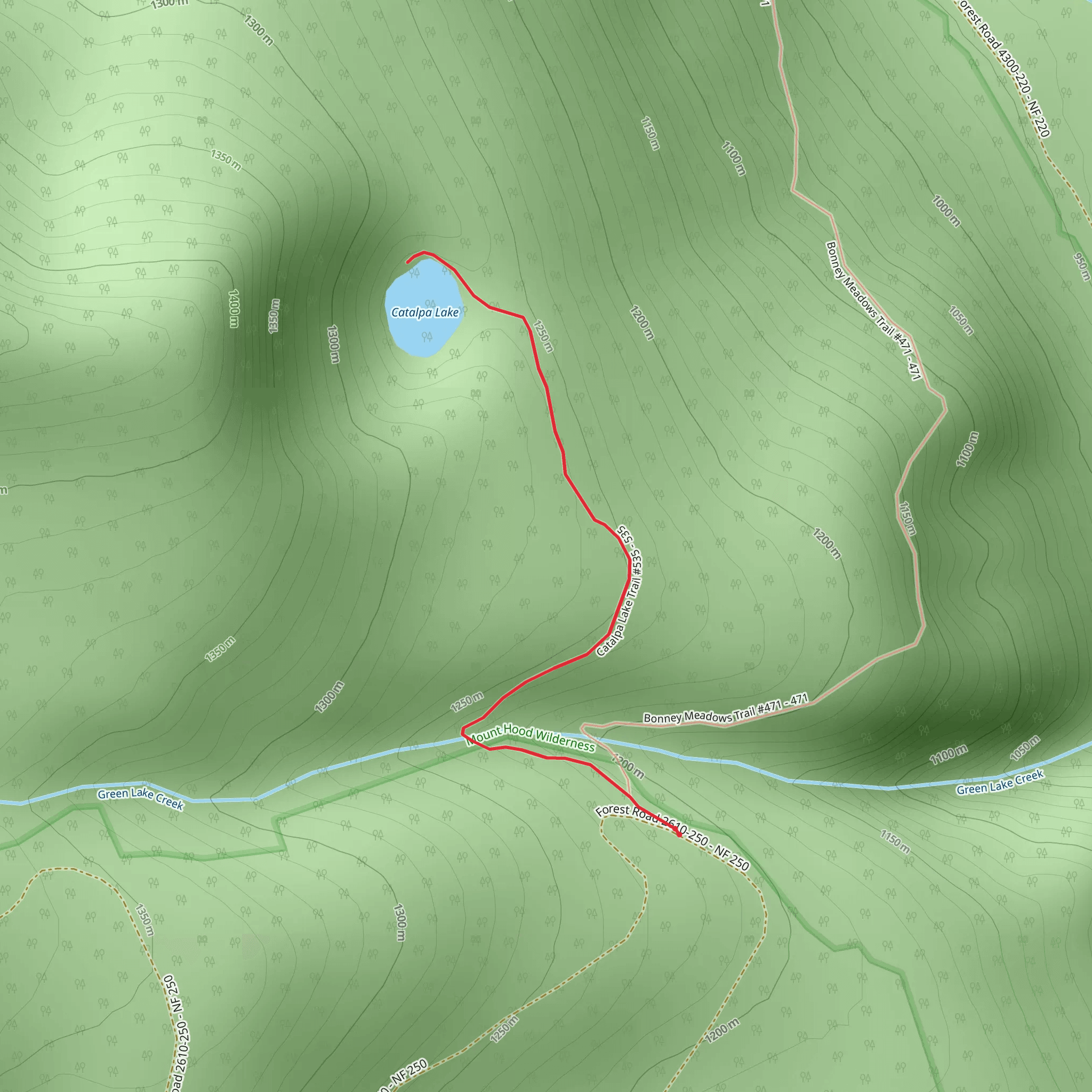 Catalpa Lake Trail mobile static map