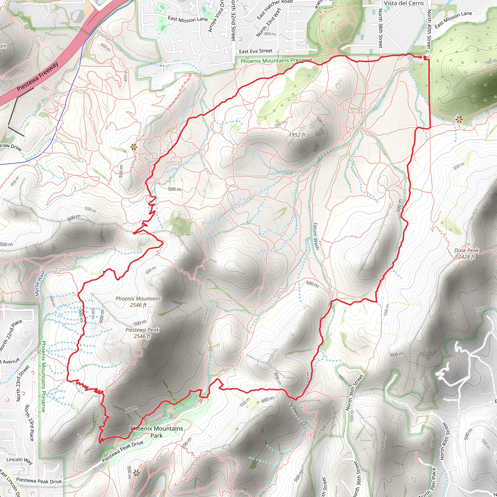 Circumference, Quartz Ridge and Dixie Peak Loop Trail mobile static map