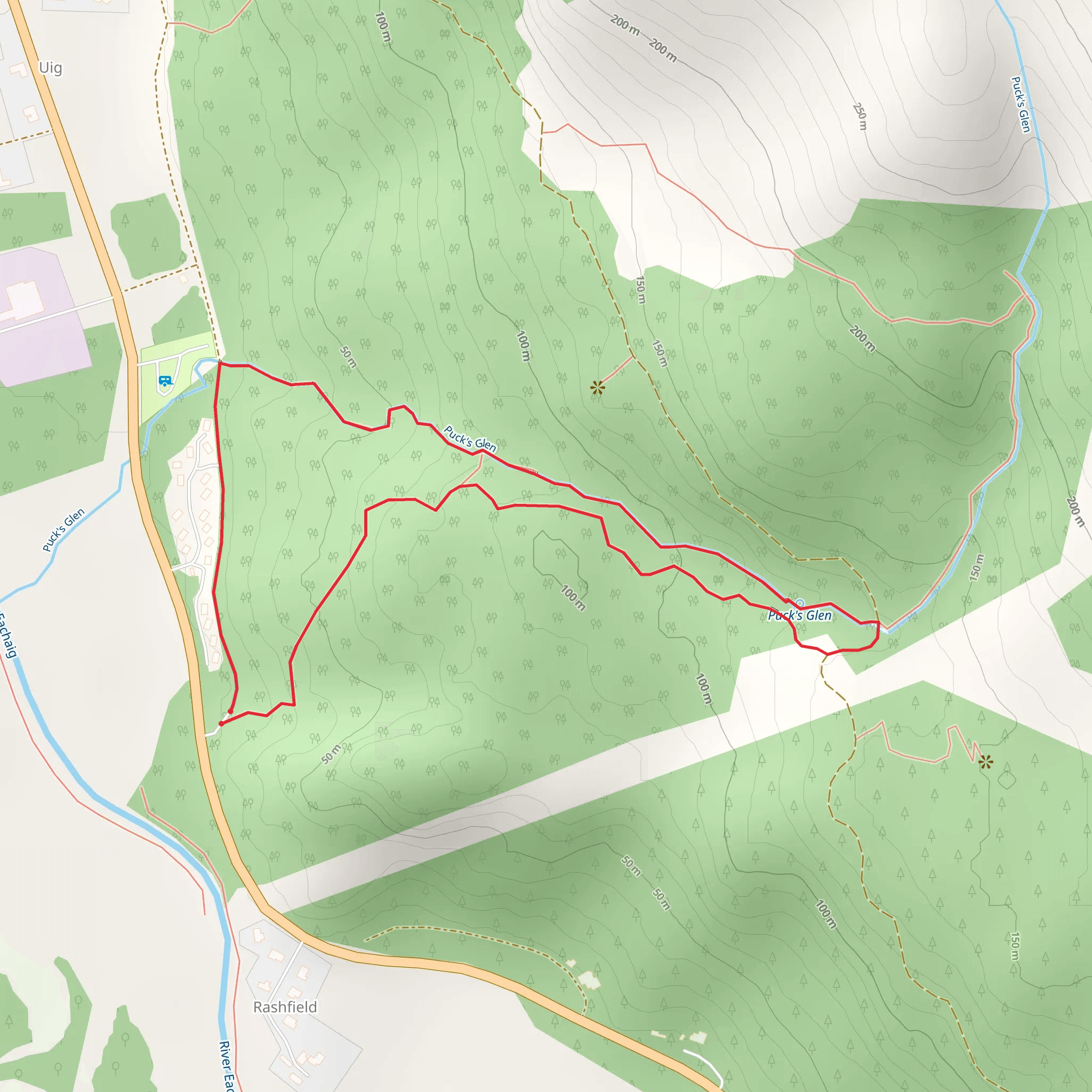 Puck's Glen Gorge Loop Trail mobile static map