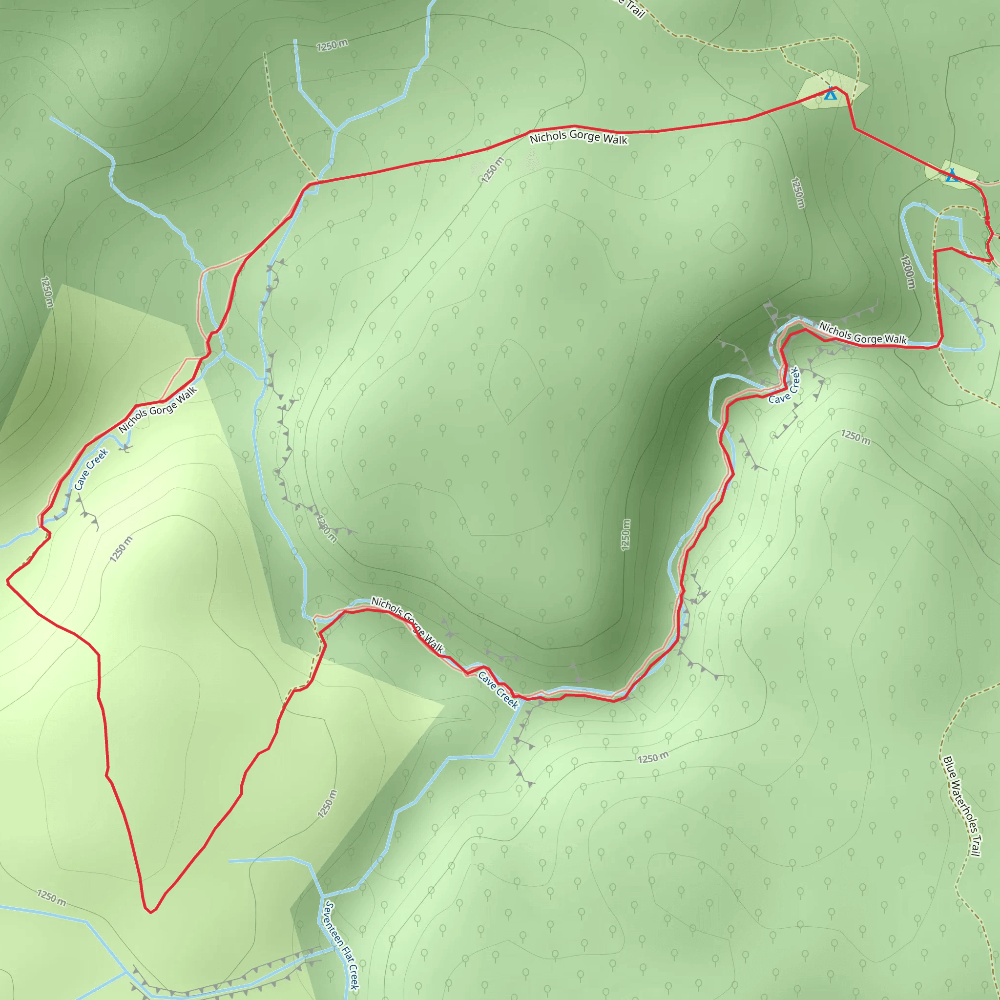 Nichols Gorge Track mobile static map