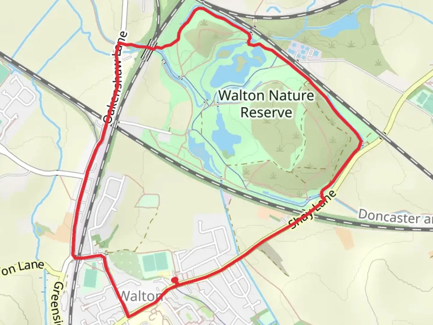 An image depicting the trail Walton Colliery Nature Reserve Park Loop and its surrounding area.