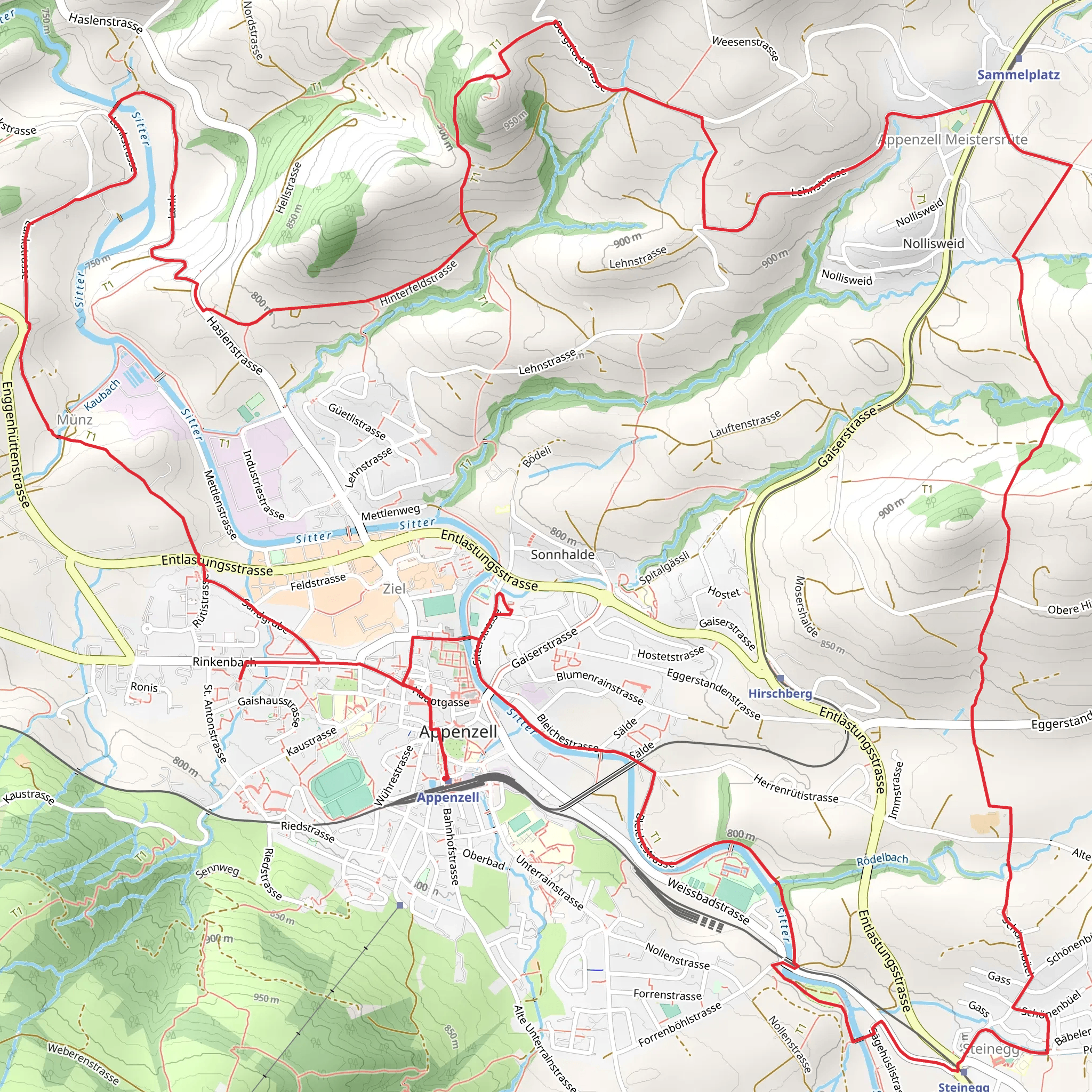 Appenzell Loop Path mobile static map