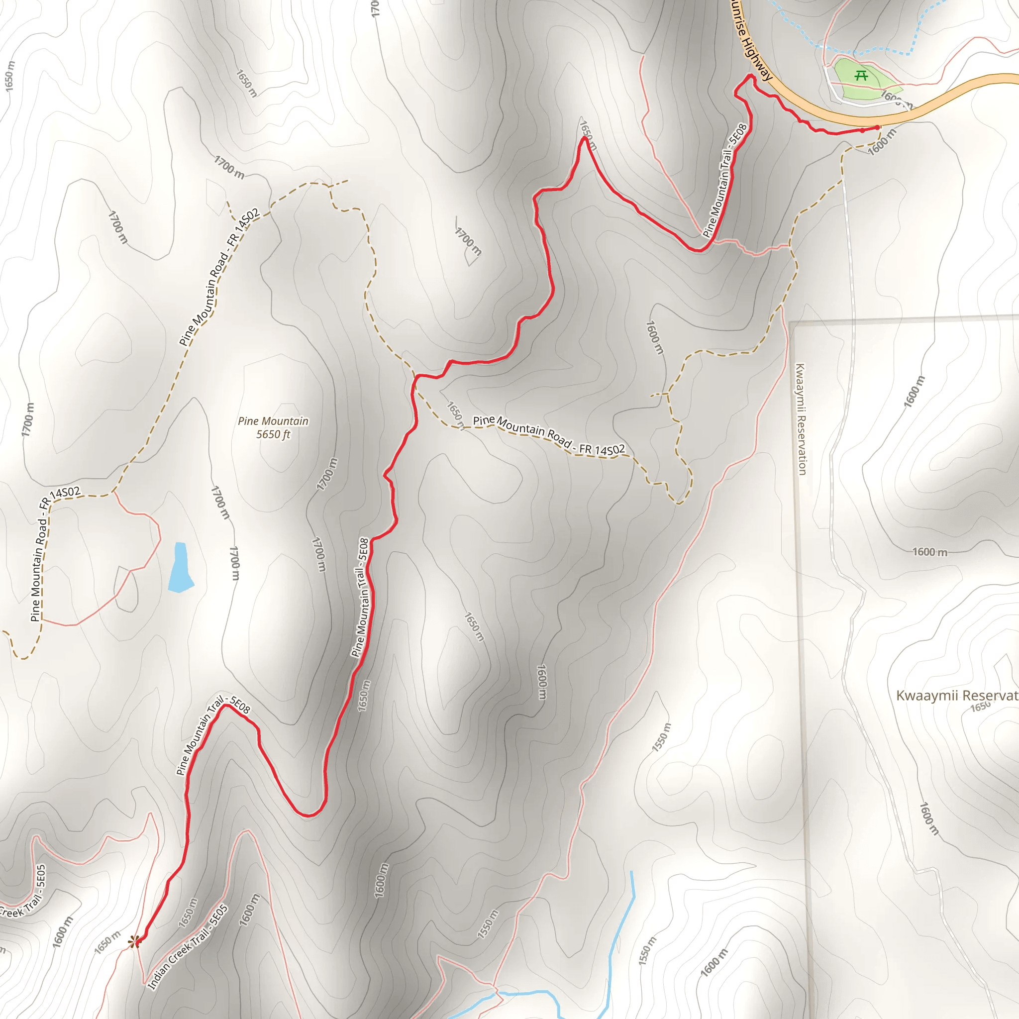 Champagne Pass via Pine Mountain Trail mobile static map