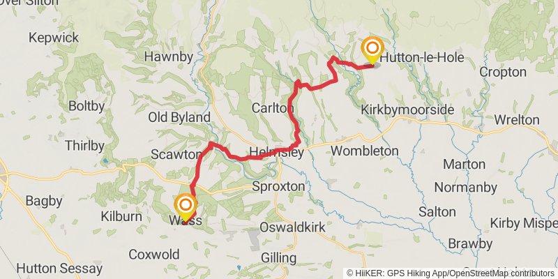 Yorkshire Historical Trail - Whitby to Leeds stage 7 Map