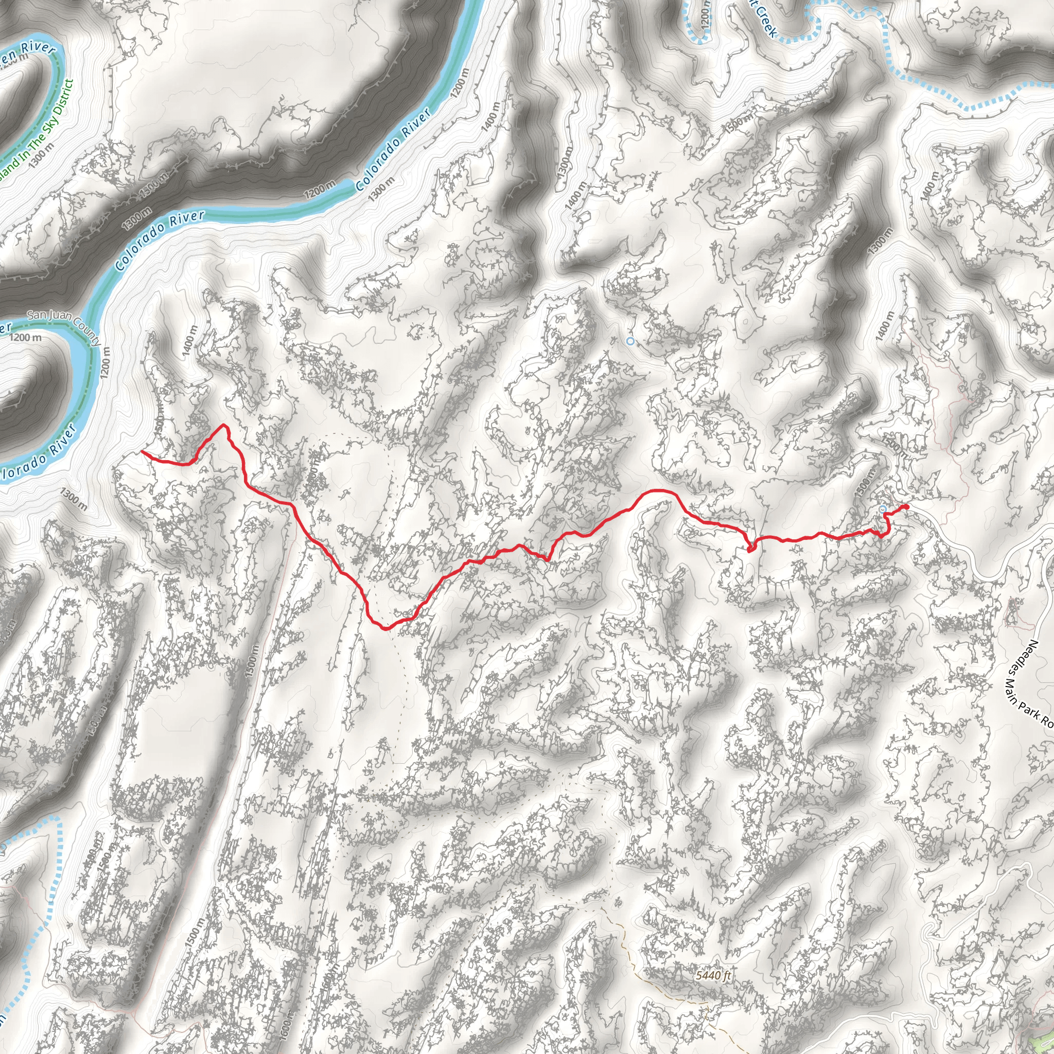 Confluence Overlook Trail mobile static map