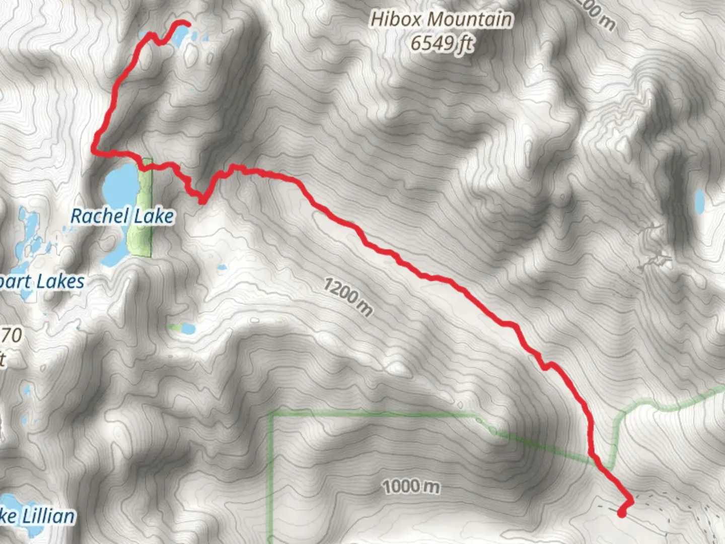 An image depicting the trail Lila Lake via Rachel Lake Trail and its surrounding area.