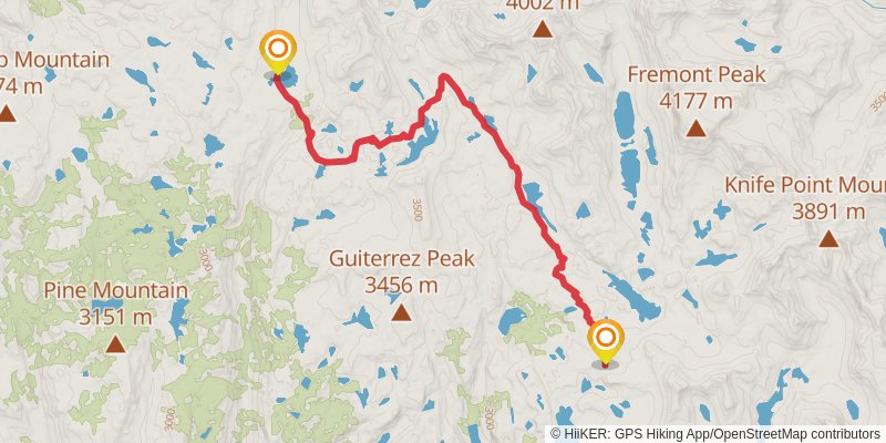 Continental Divide Trail - Wyoming stage 25 Map