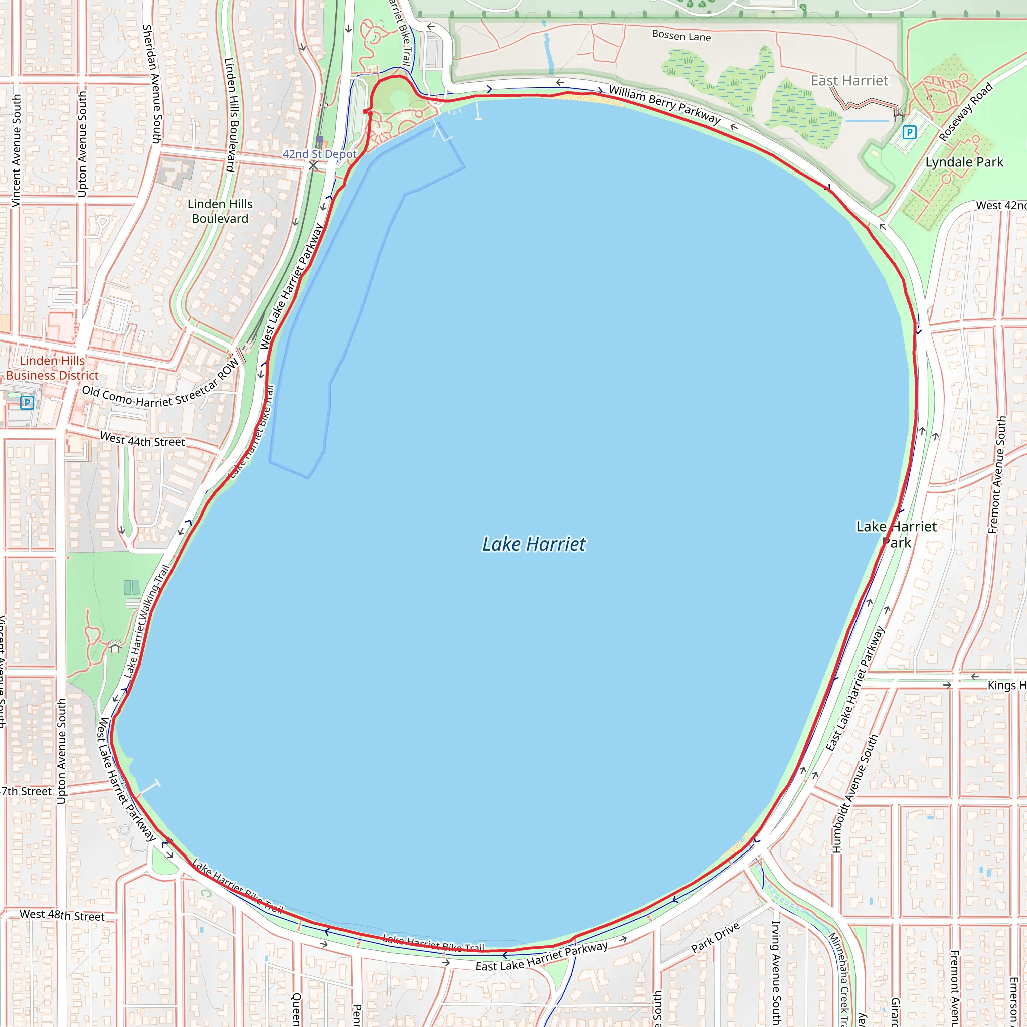 Lake Harriet Loop mobile static map