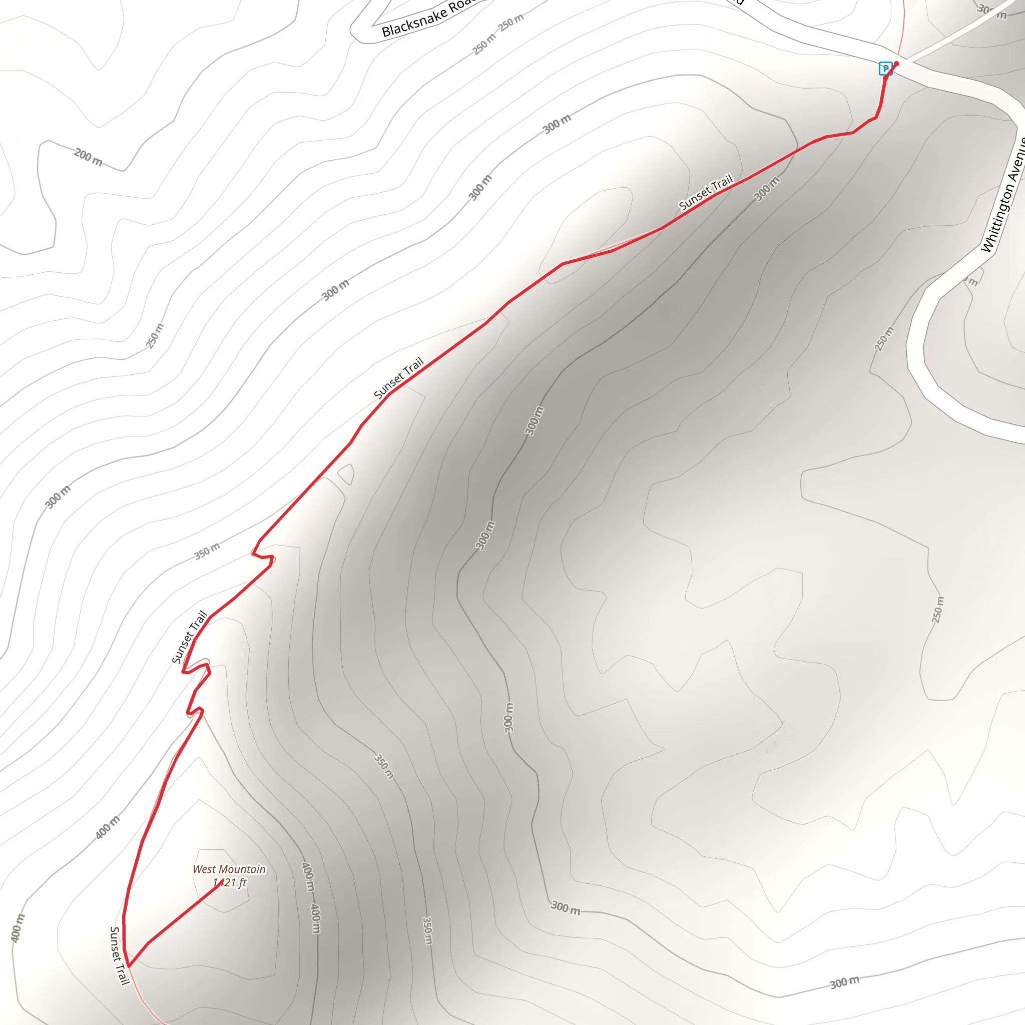 West Mountain via Sunset Trail mobile static map