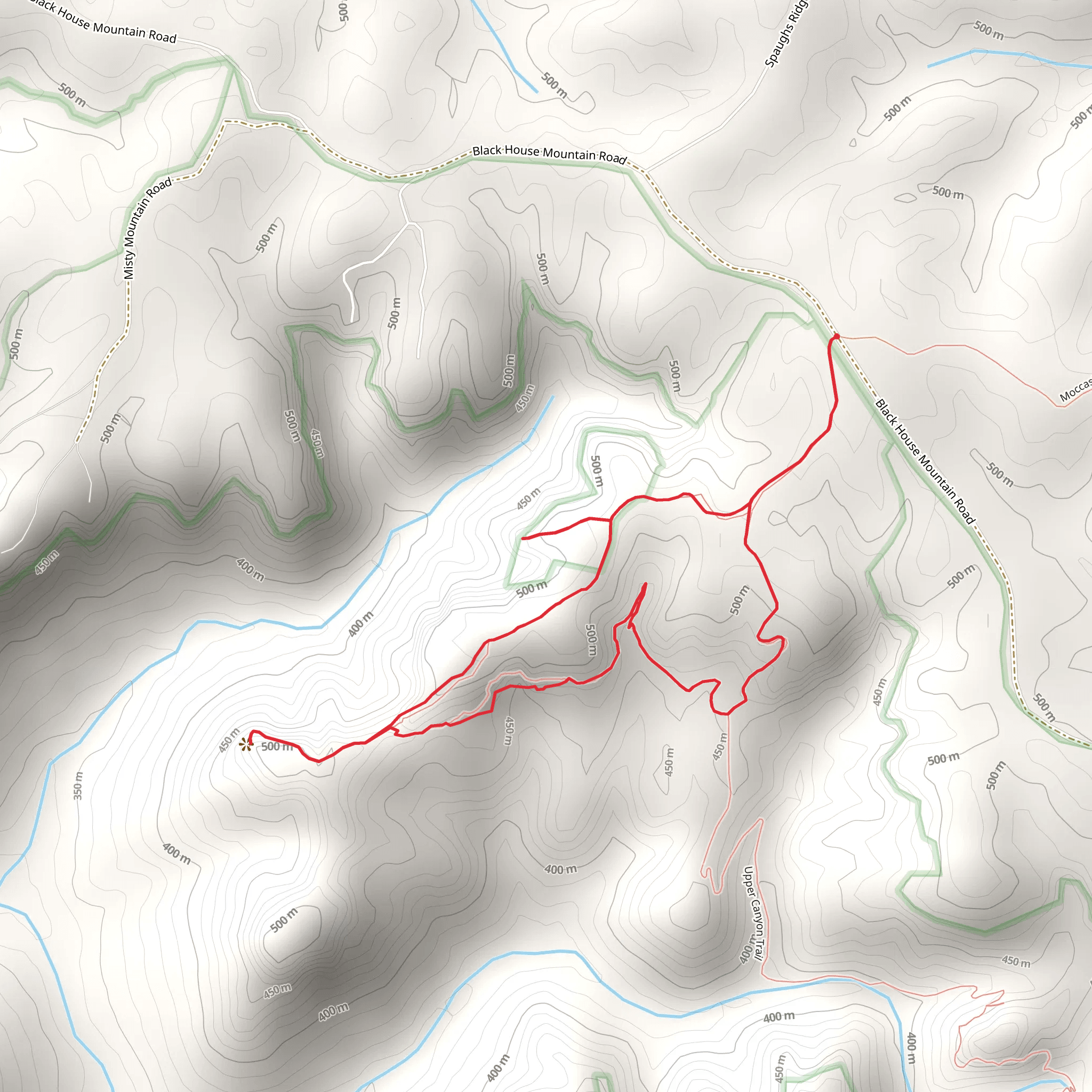Moccasin Rock and Upper Canyon Loop Trail mobile static map