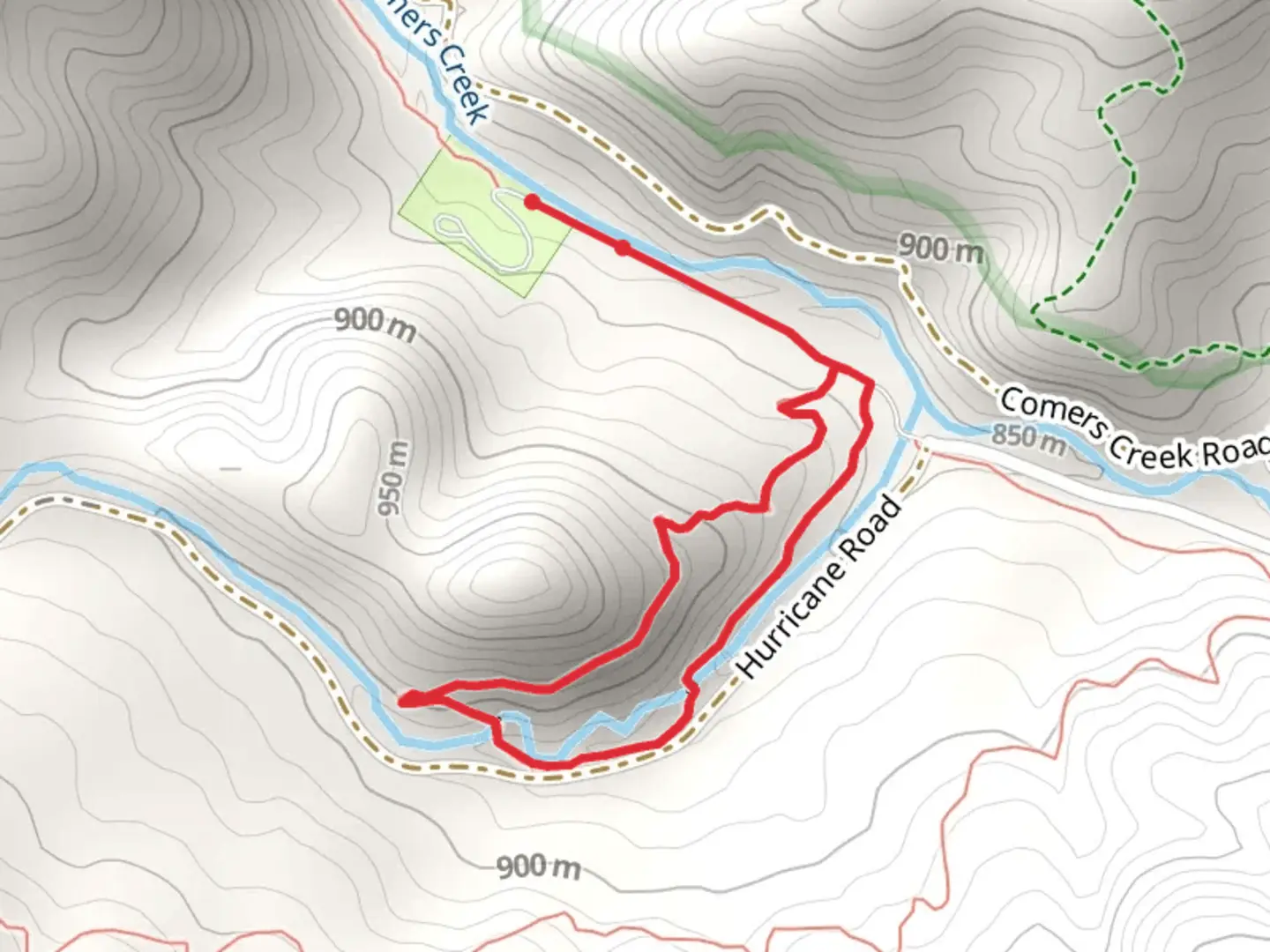 An image depicting the trail Hurricane Knob Loop Trail and its surrounding area.