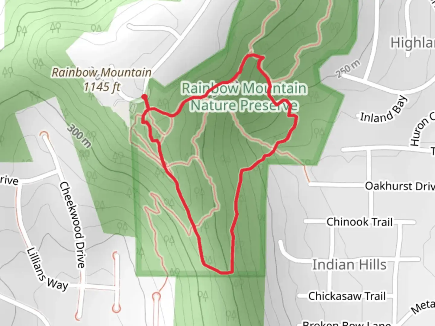 An image depicting the trail Rainbow Loop Trail and its surrounding area.