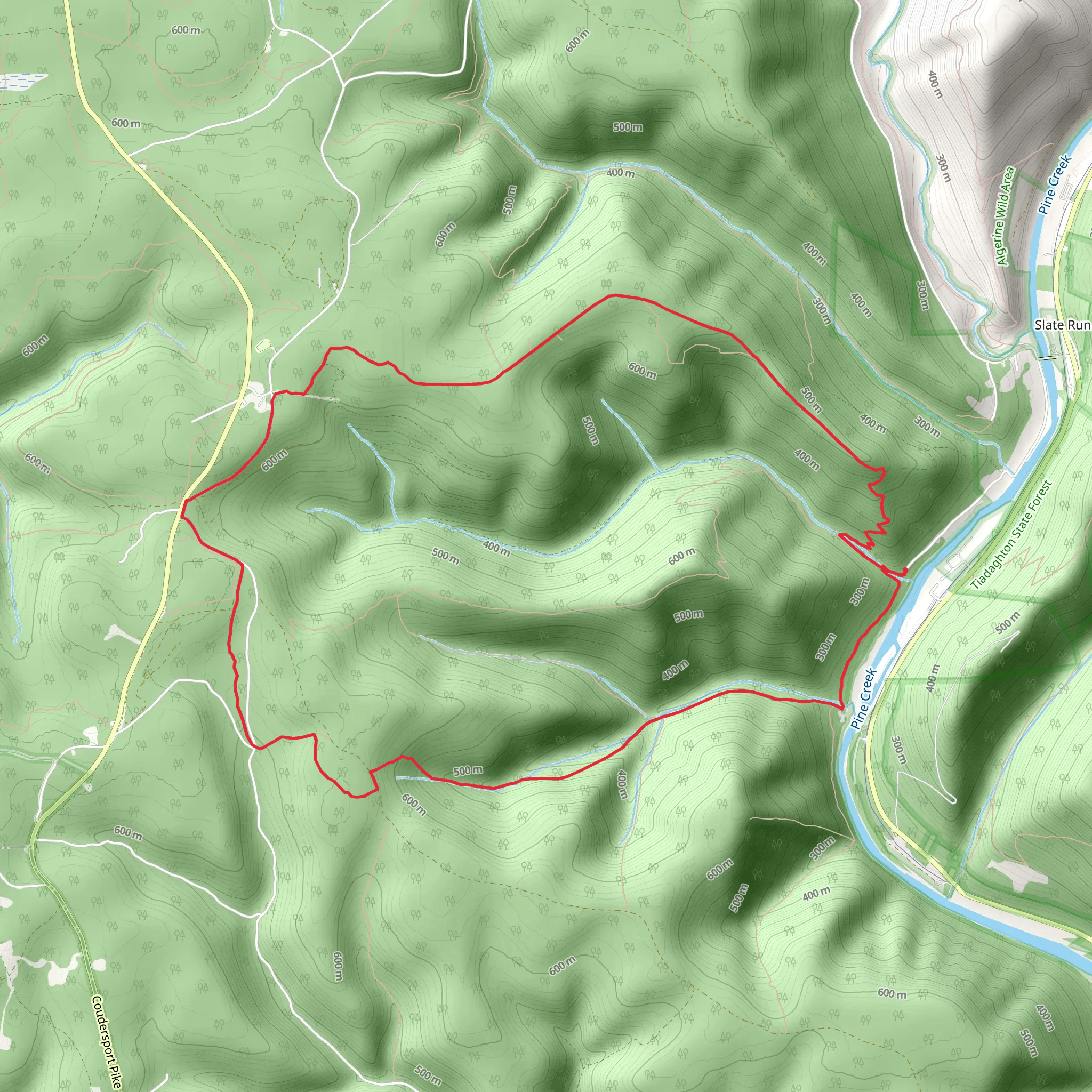 Callahan Run and Black Forest Trail Loop mobile static map