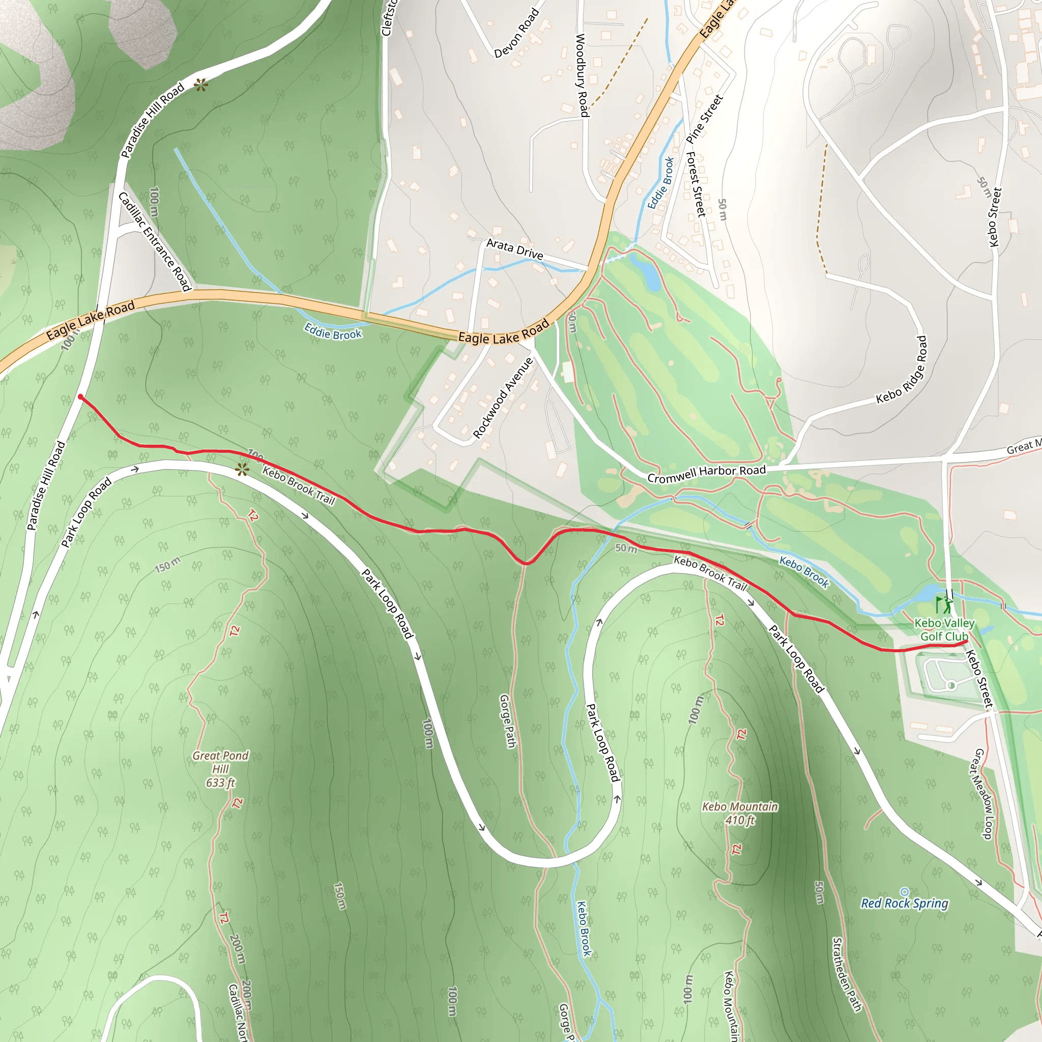 Kebo Brook Trail mobile static map