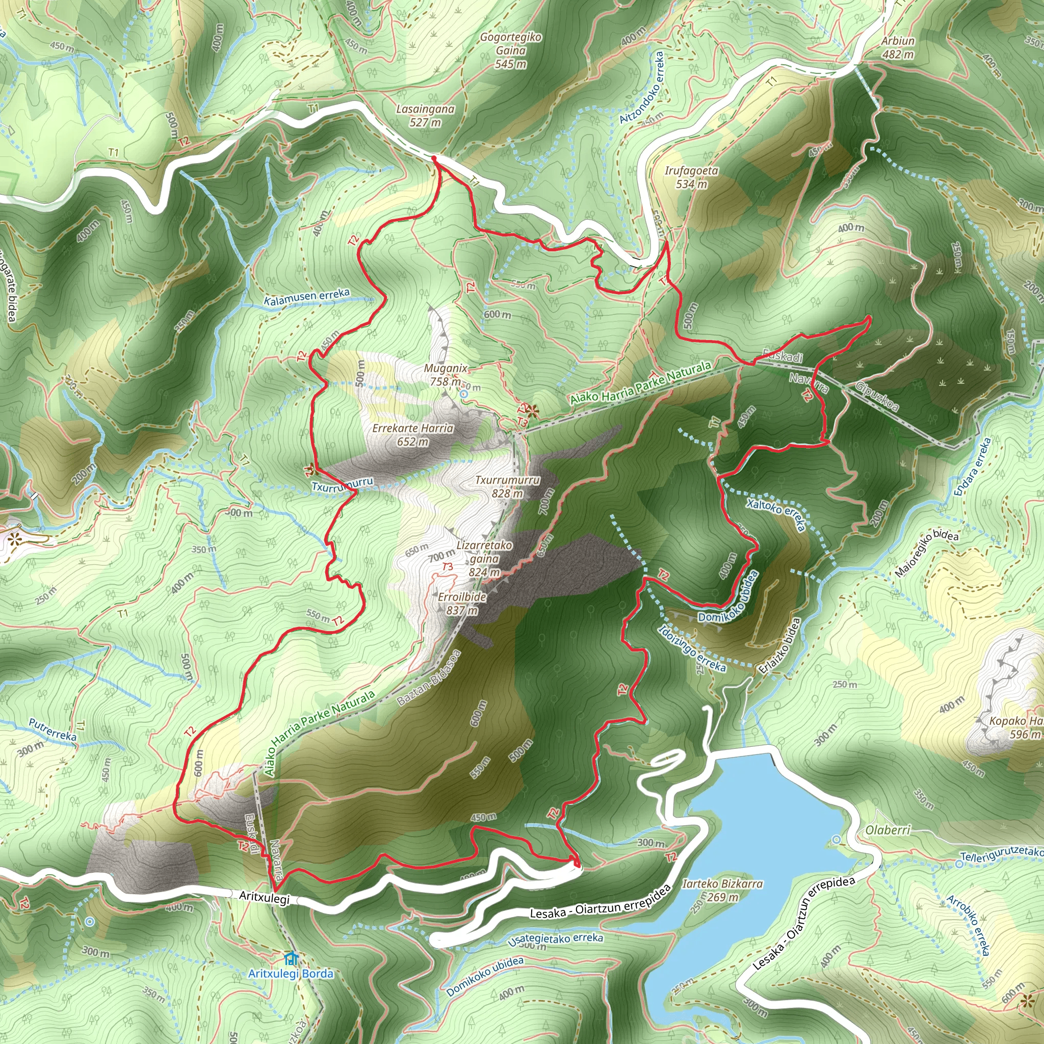 Return to the Peaks of Aiako Harría PR GI 1010 mobile static map