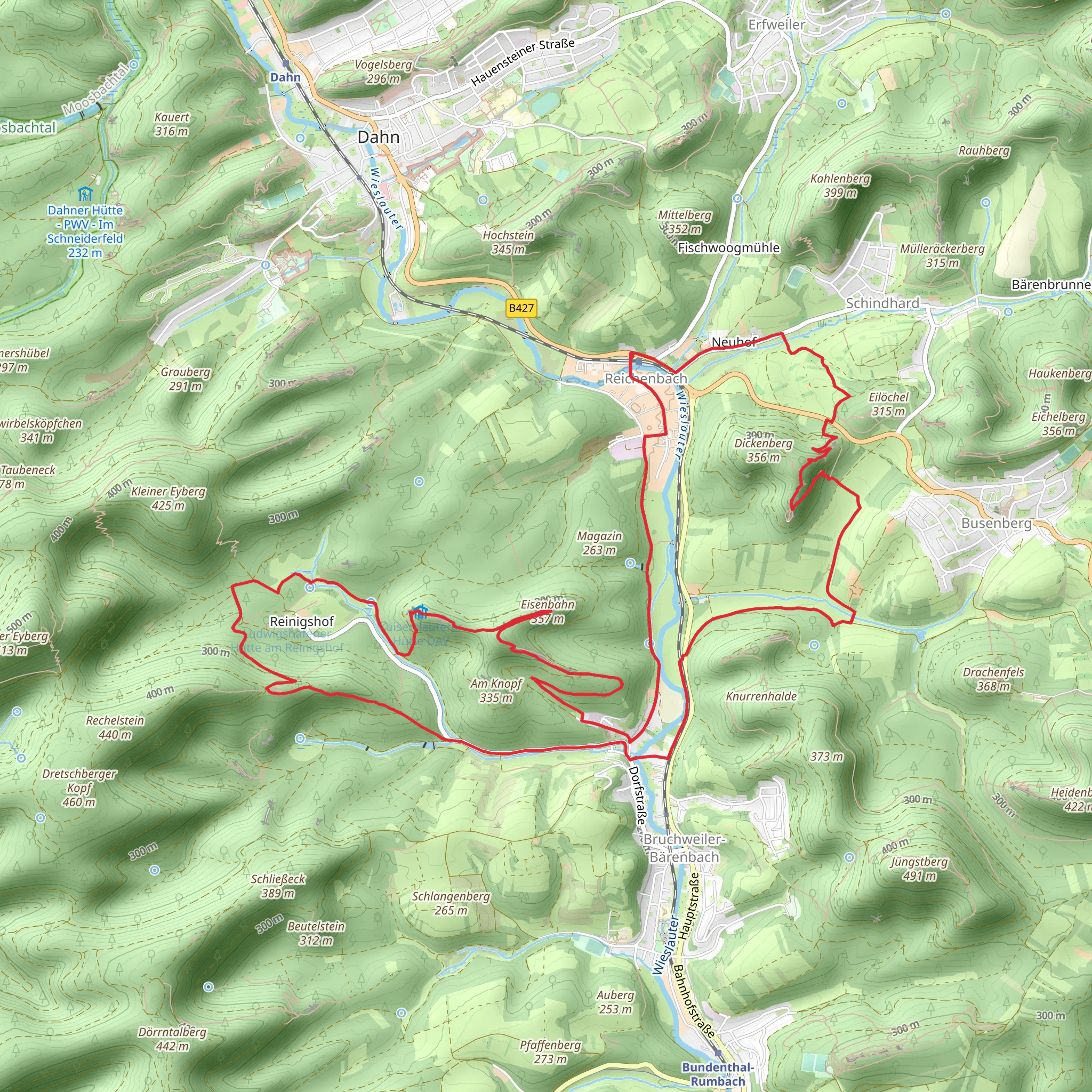 Reichenbach and Rauhberg Loop mobile static map