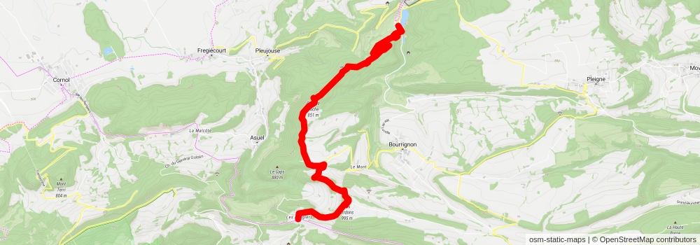 St-Ursanne to Lucelle stage 2 Map