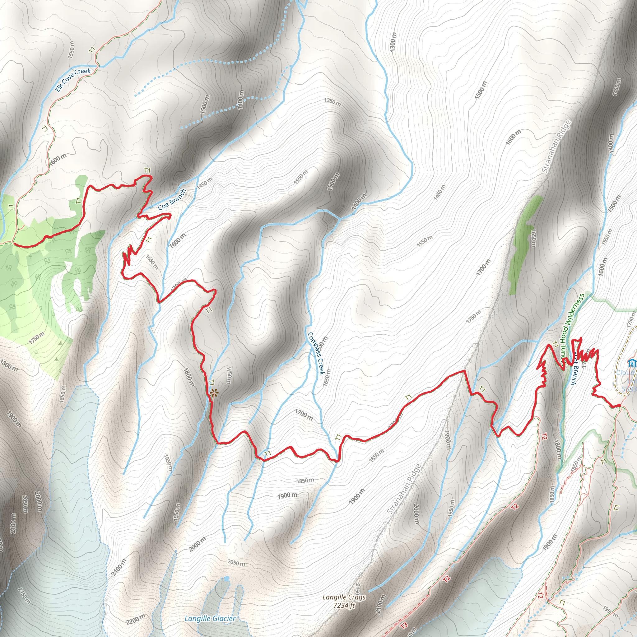Coe Branch via Mount Hood Timberline Trail mobile static map