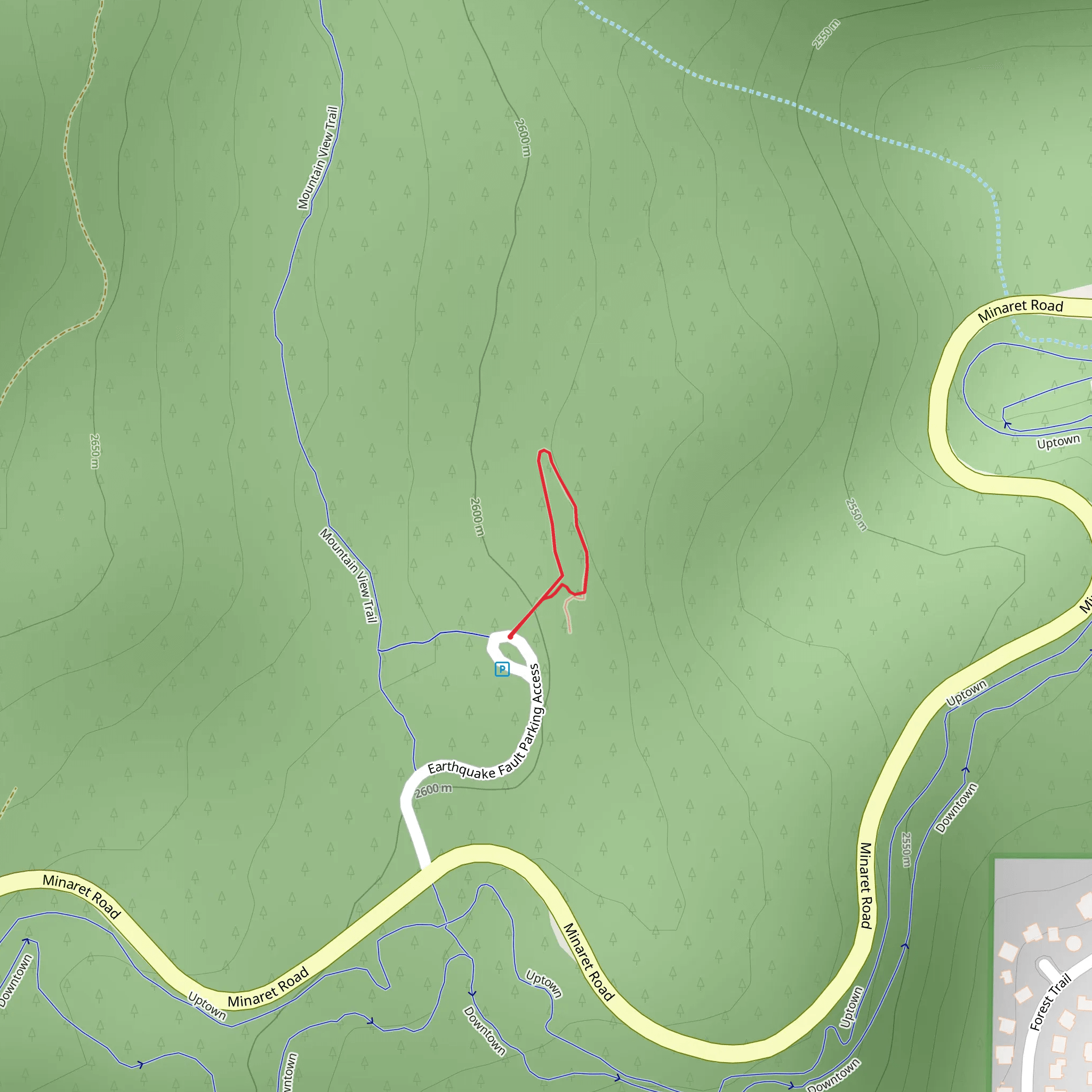 Earthquake Fault Overlook Loop mobile static map
