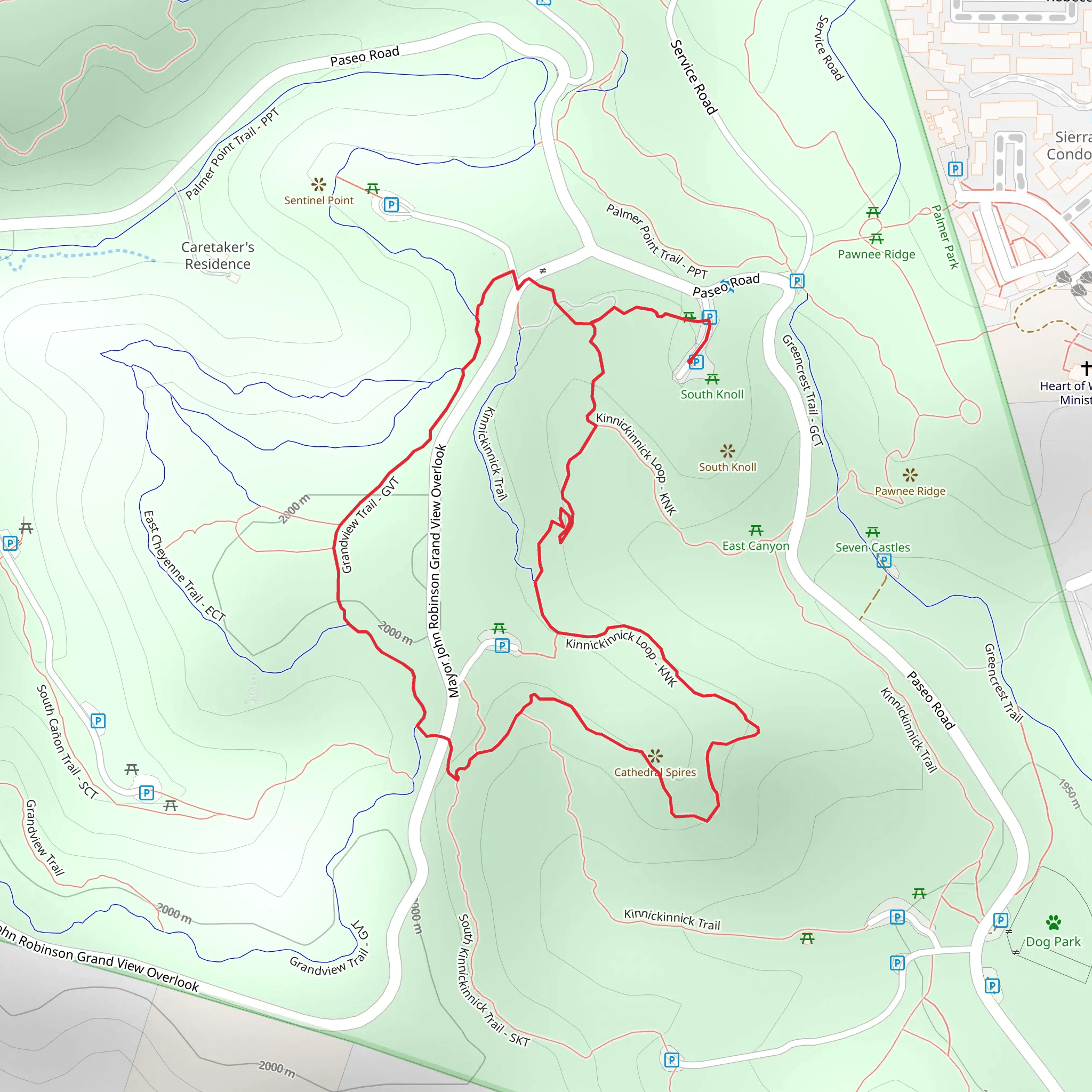 Grandview and Kinnickinnick Loop mobile static map