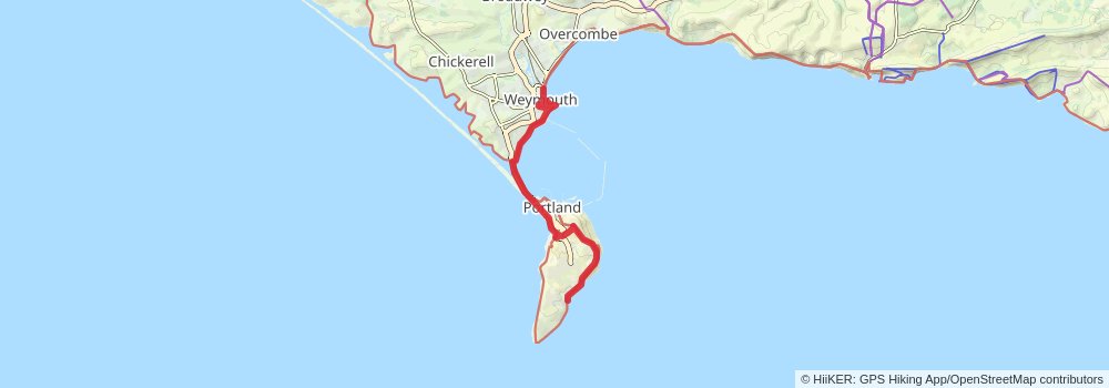 Jurassic Coast Walk stage 7 Map