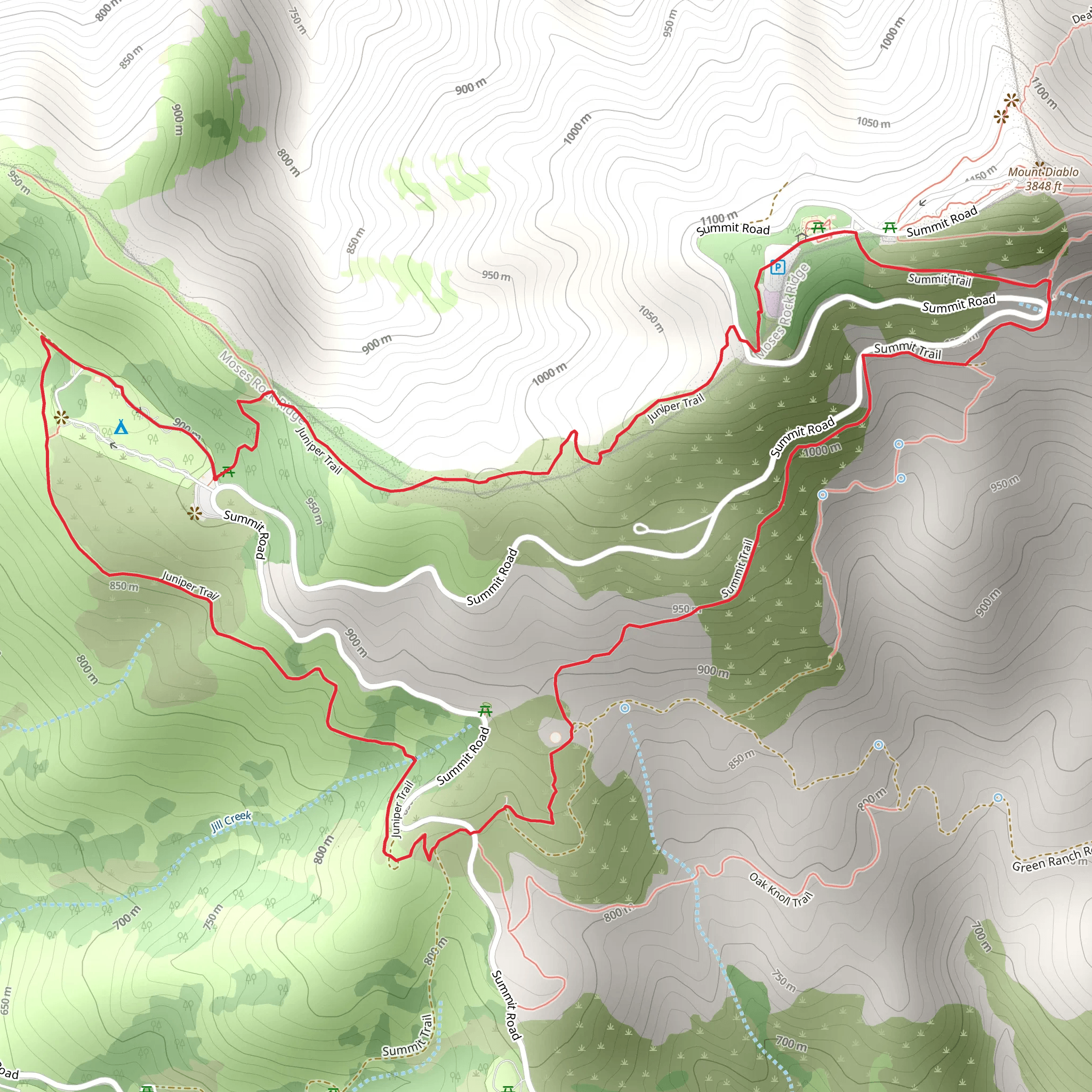 Juniper and Summit Loop Trail mobile static map