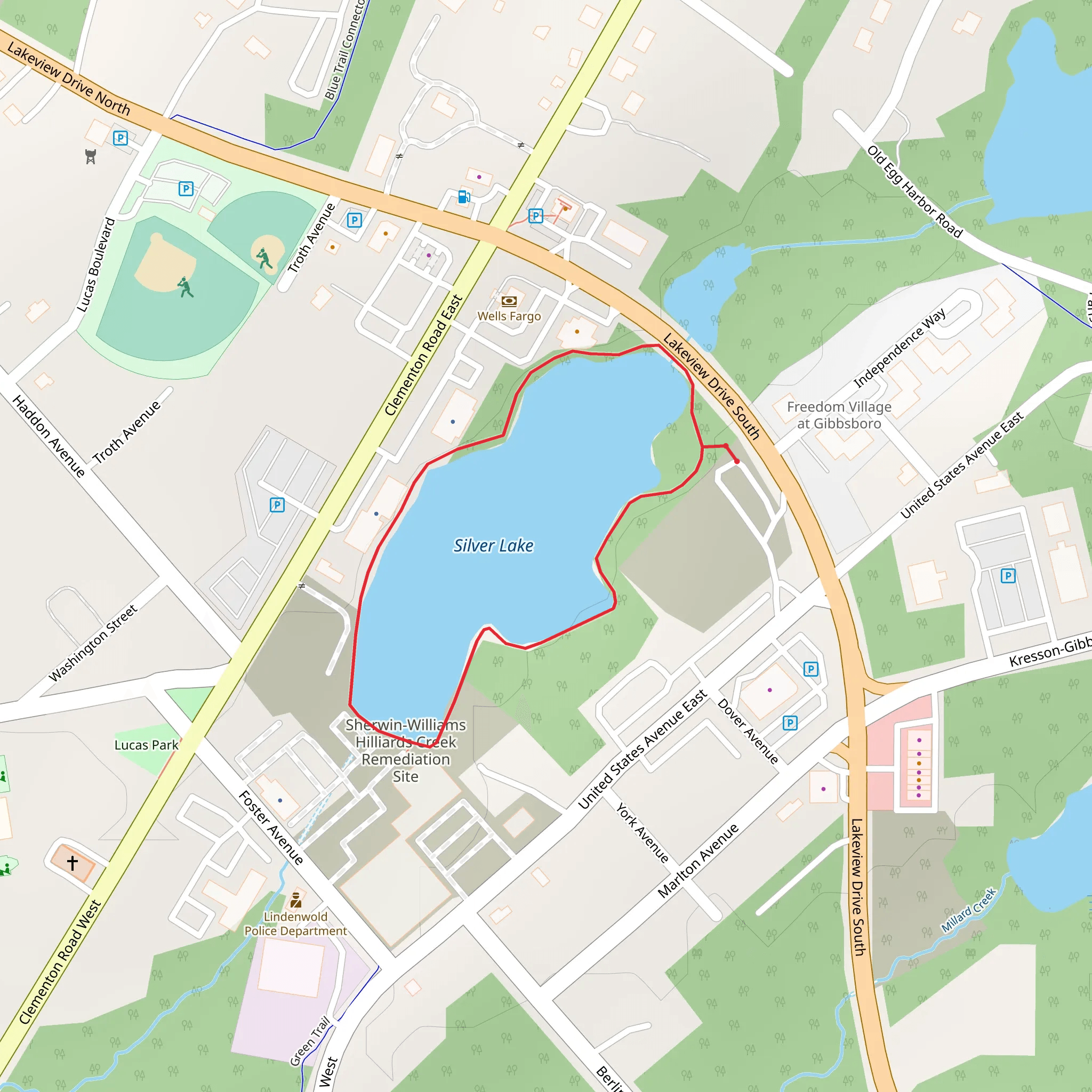 Silver Lake Loop mobile static map