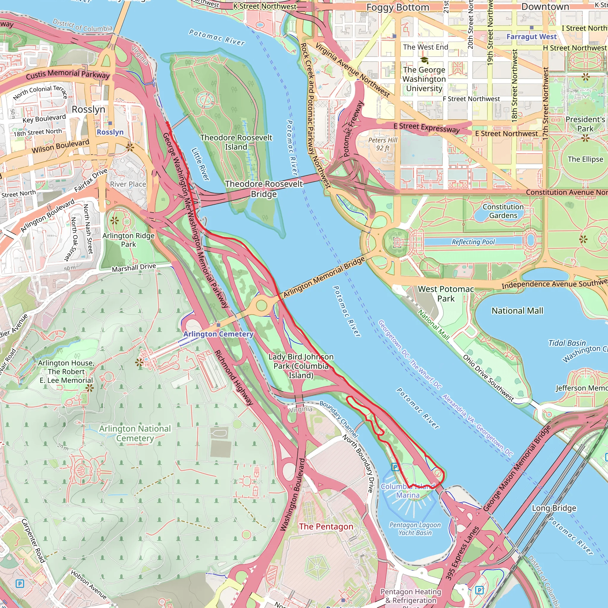 Mount Vernon and LBJ Grove Loop Trail mobile static map