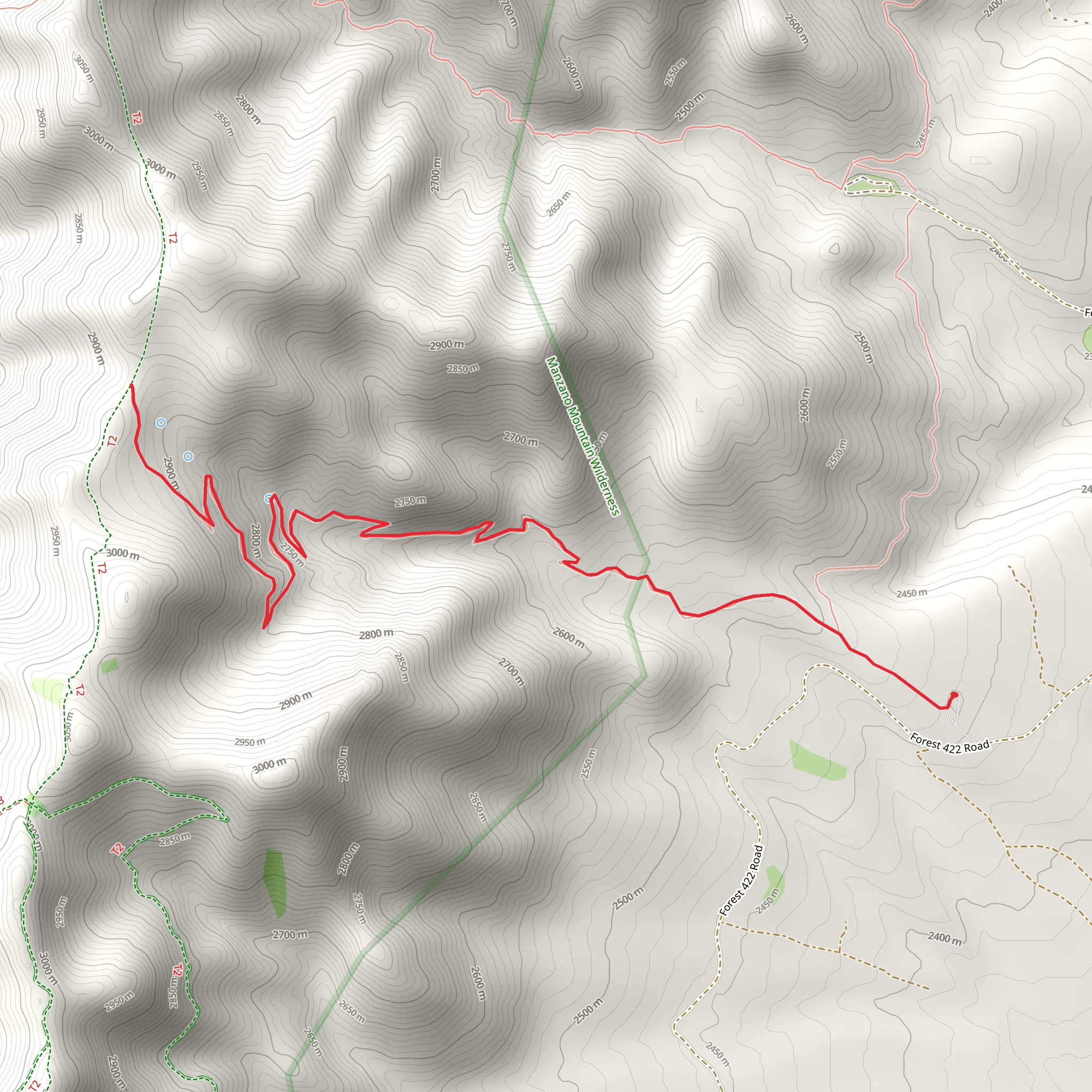 Ox Canyon Trail mobile static map