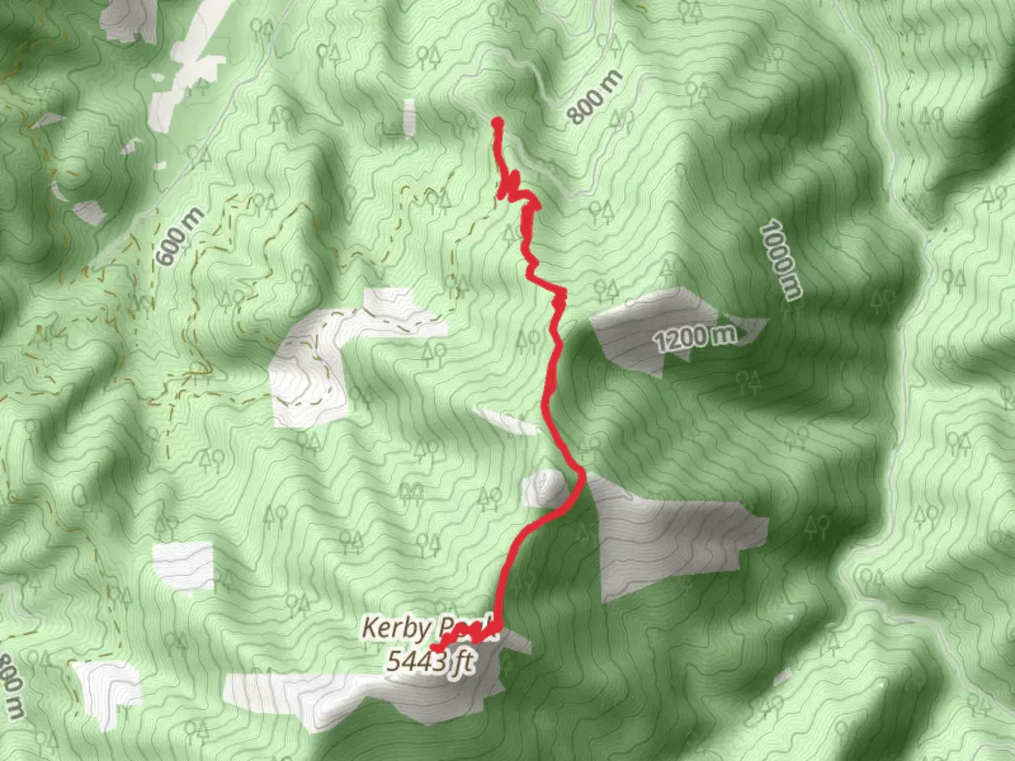 An image depicting the trail Kerby Peak Trailhead and its surrounding area.